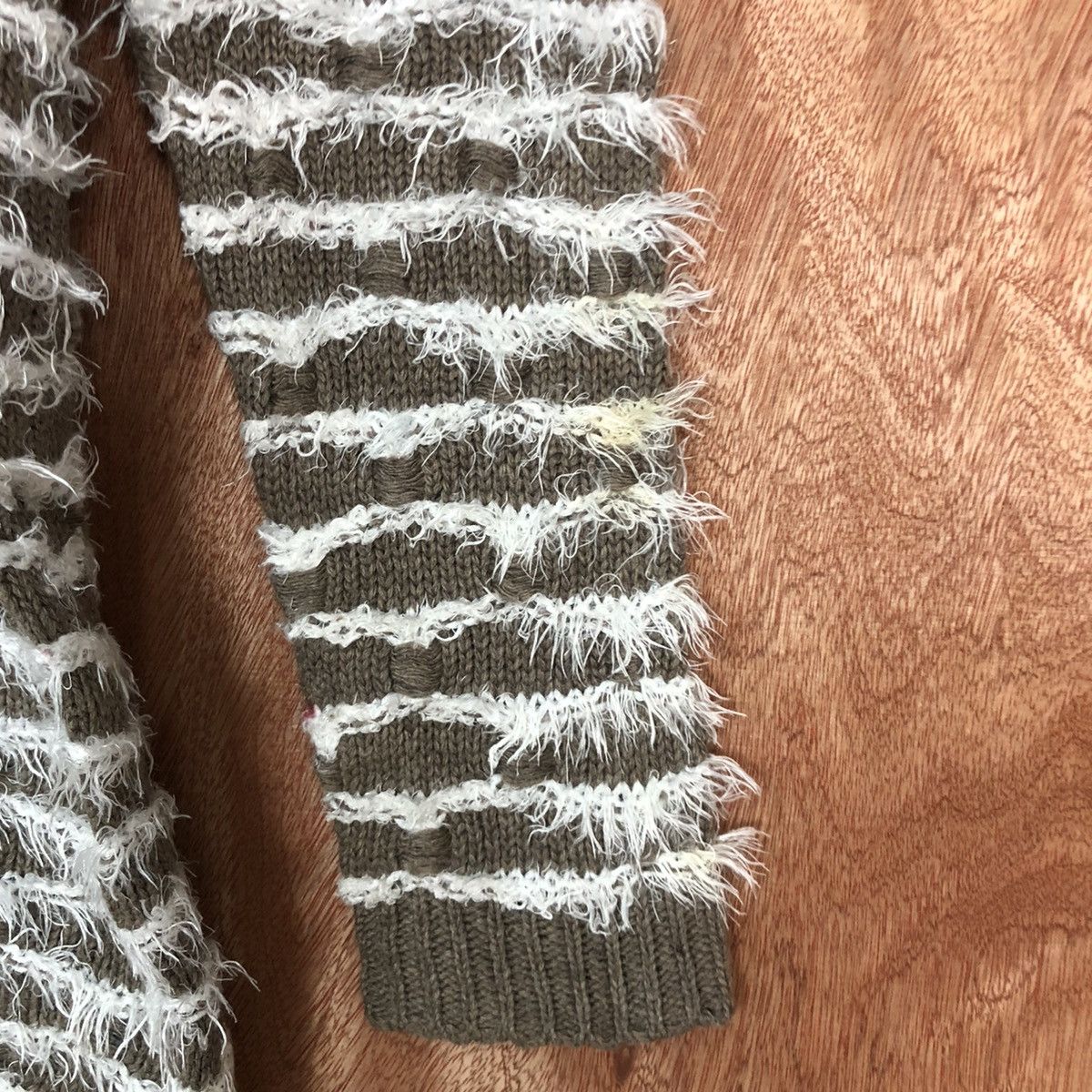 Homespun Knitwear × Japanese Brand × Solid and Striped Holee Brown Mohair Striped Knitwear #0418 Size US M / EU 48-50 / 2 - 4 Thumbnail