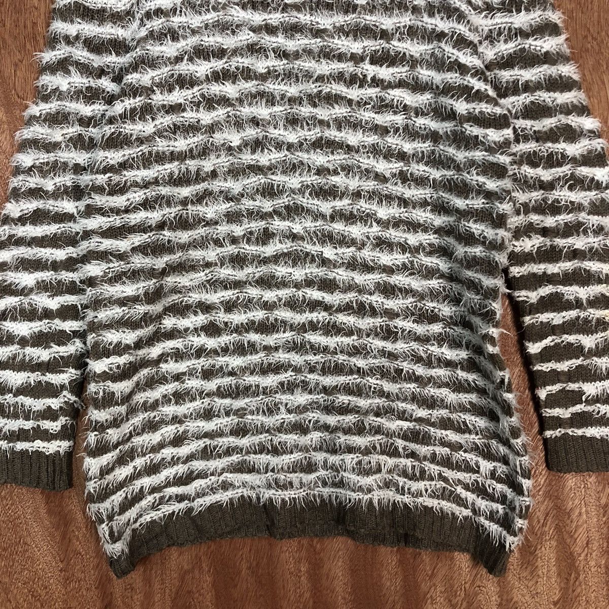 Homespun Knitwear × Japanese Brand × Solid and Striped Holee Brown Mohair Striped Knitwear #0418 Size US M / EU 48-50 / 2 - 8 Thumbnail