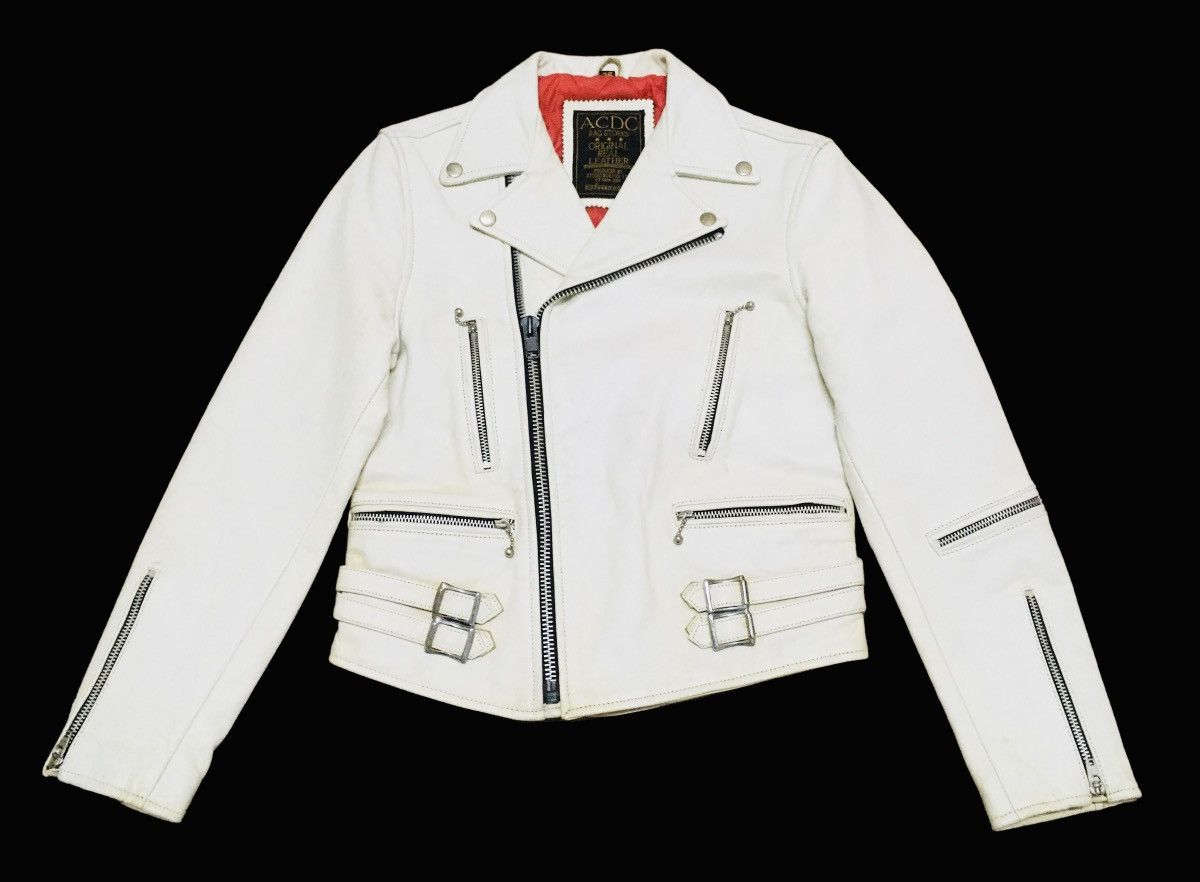 Japanese Brand × Vintage Rare Vintage Brand ACDC Double Collar Leather Jacket 1990s Size US S / EU 44-46 / 1 - 1 Thumbnail