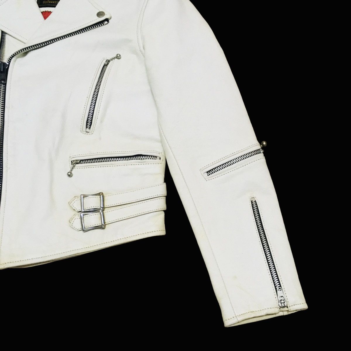 Japanese Brand × Vintage Rare Vintage Brand ACDC Double Collar Leather Jacket 1990s Size US S / EU 44-46 / 1 - 6 Thumbnail