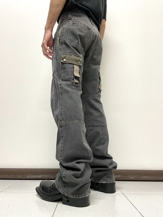 Dolce & Gabbana 2003 parachute bondage flared moto denim cargo