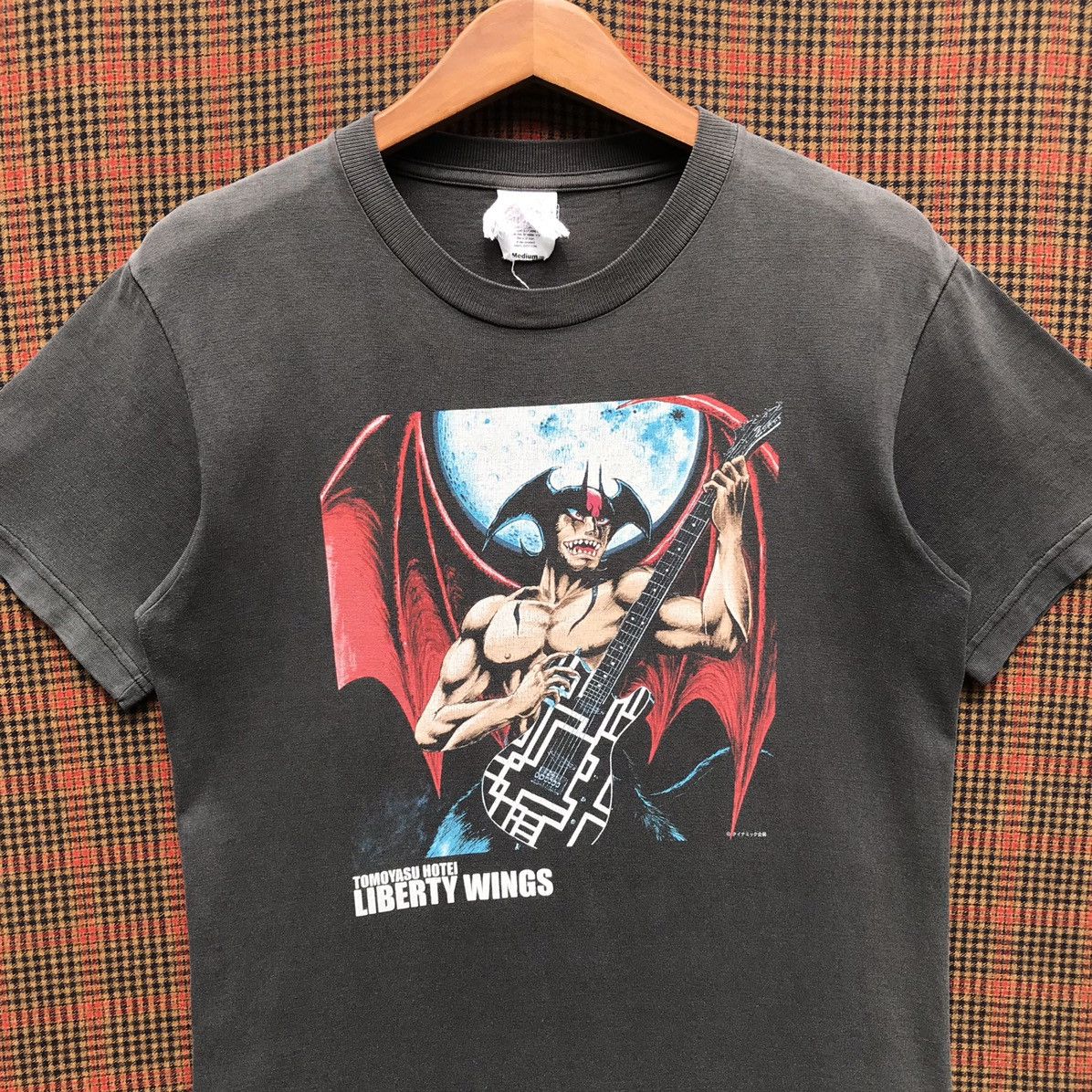 Anime × Band Tees 🔥Distressed🔥Tomoyasu Hotei Liberty Wings Shirt Devil man Size US M / EU 48-50 / 2 - 7 Thumbnail