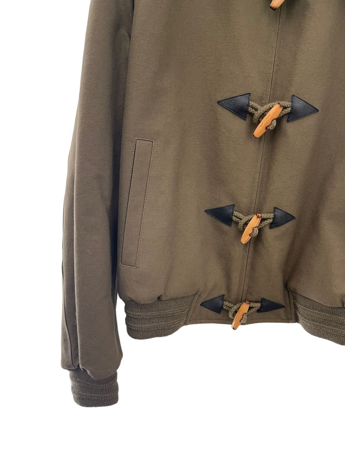 Saint Laurent Bomber Canvas Shearling Jacket