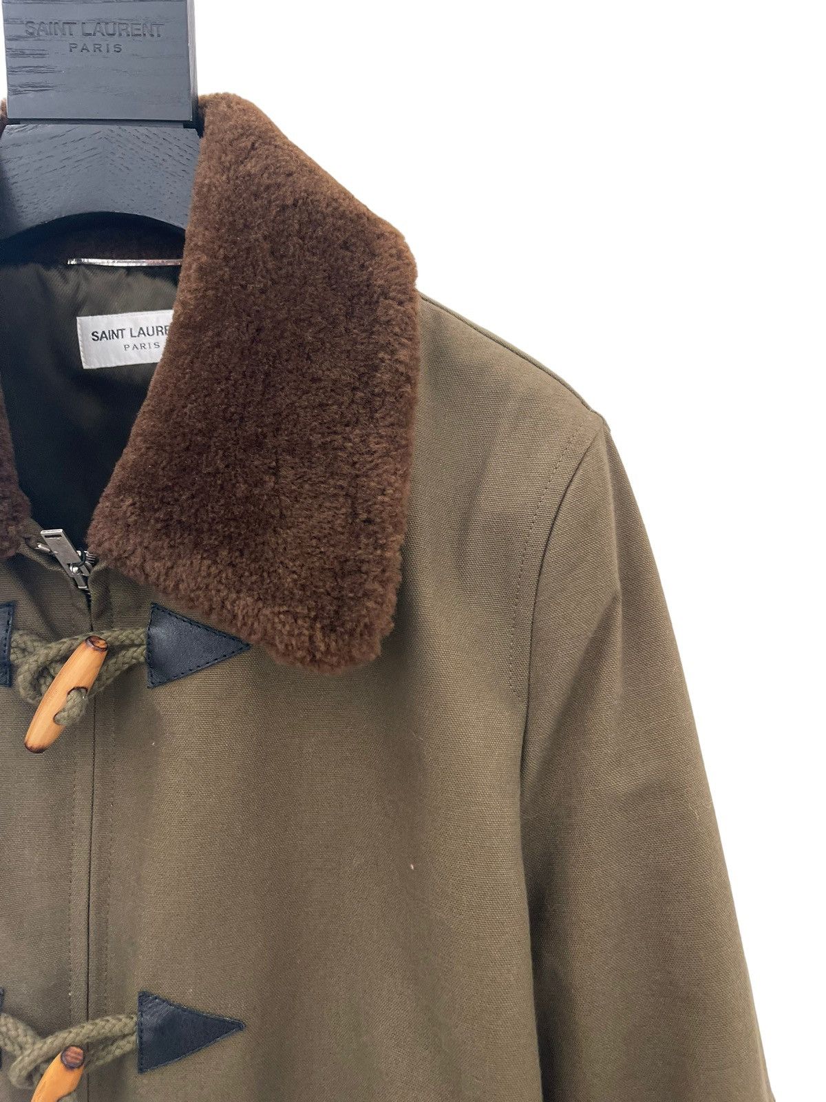 Saint Laurent Bomber Canvas Shearling Jacket