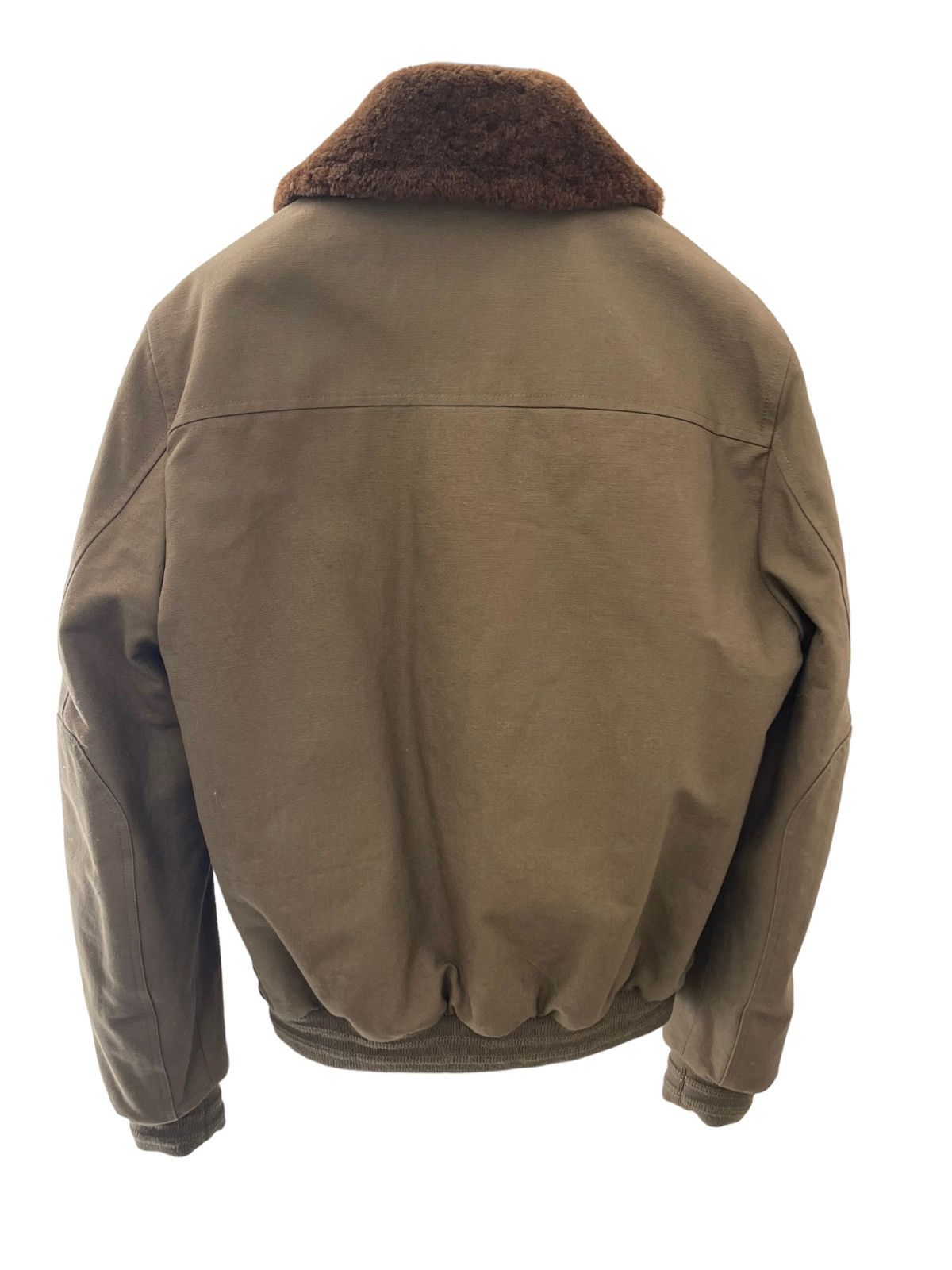 Saint Laurent Bomber Canvas Shearling Jacket