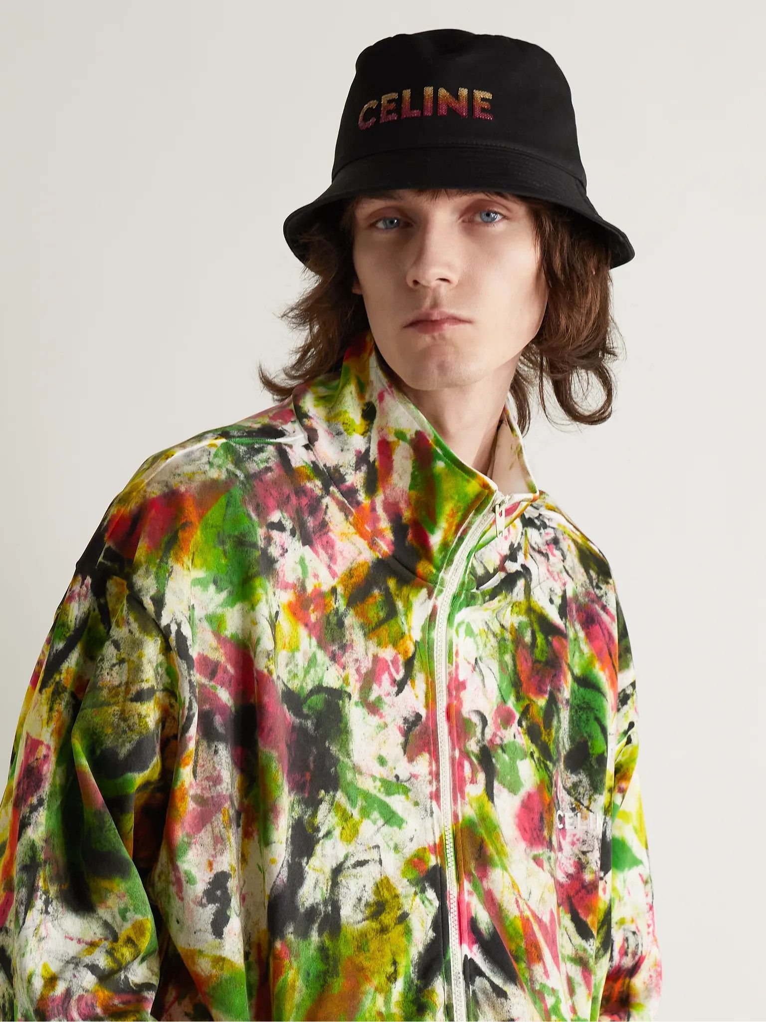 Celine Sequin Logo Bucket Hat celine bucket hat in trail wash denim - TRAIL WASH | CELINE main image 2