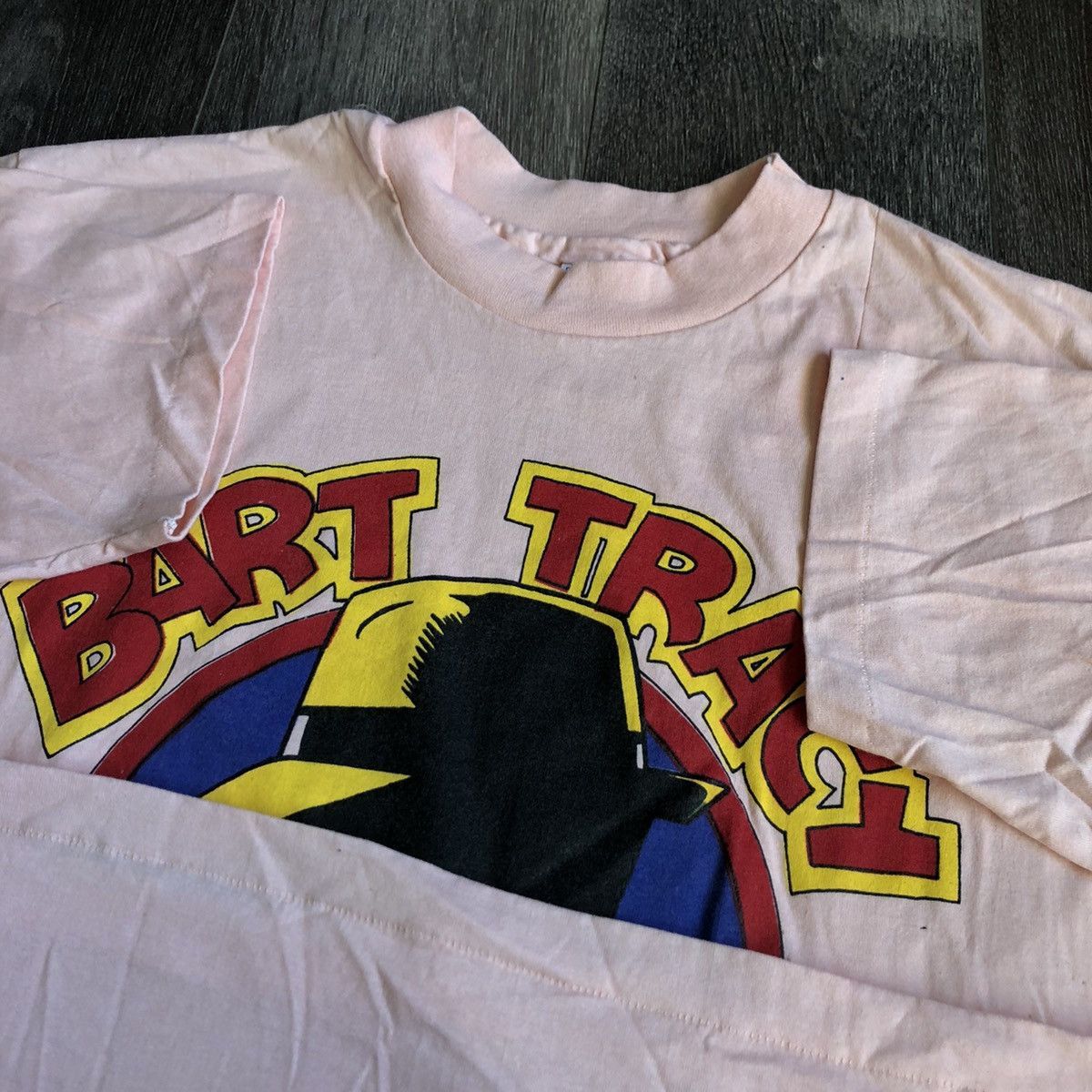 The Simpsons Vintage 1990s Bart Simpson Dick Black Bart Tracy Peach Tee Size US L / EU 52-54 / 3 - 5 Thumbnail