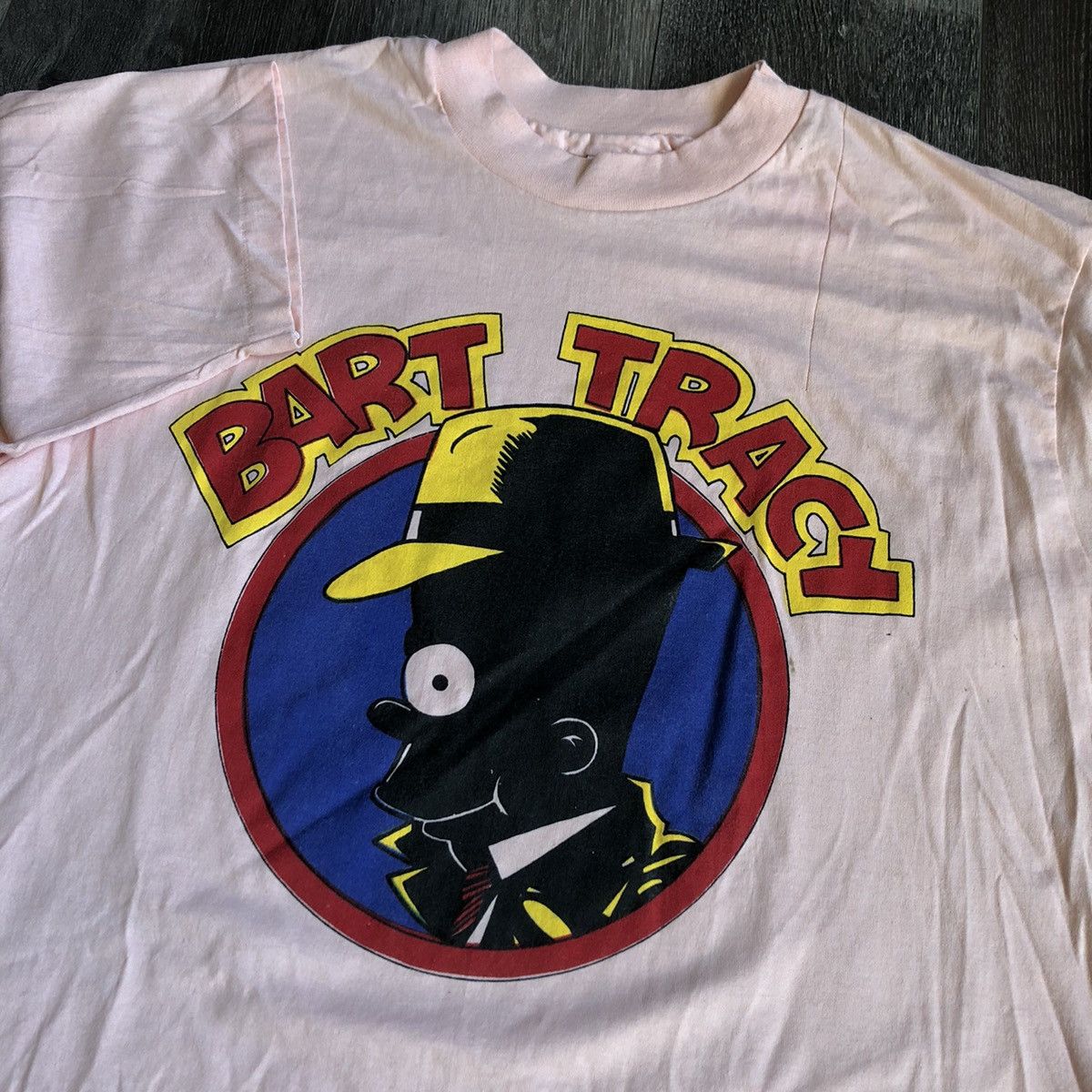 The Simpsons Vintage 1990s Bart Simpson Dick Black Bart Tracy Peach Tee Size US L / EU 52-54 / 3 - 2 Thumbnail