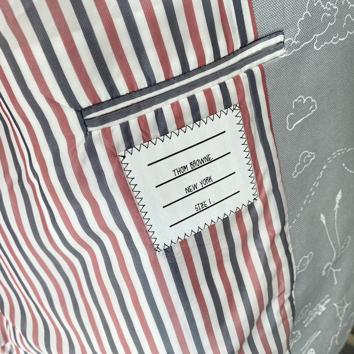 Thom Browne Sky Motif Grey Sack Jacket Small 1 Size US S / EU 44-46 / 1 - 5 Thumbnail