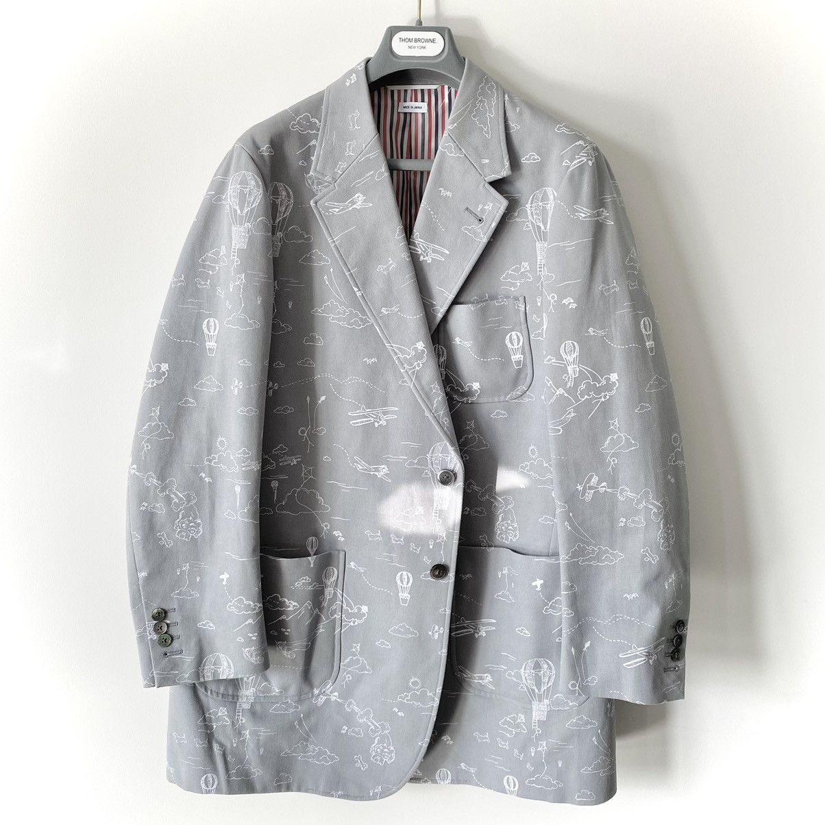 Thom Browne Sky Motif Grey Sack Jacket Small 1 Size US S / EU 44-46 / 1 - 1 Thumbnail