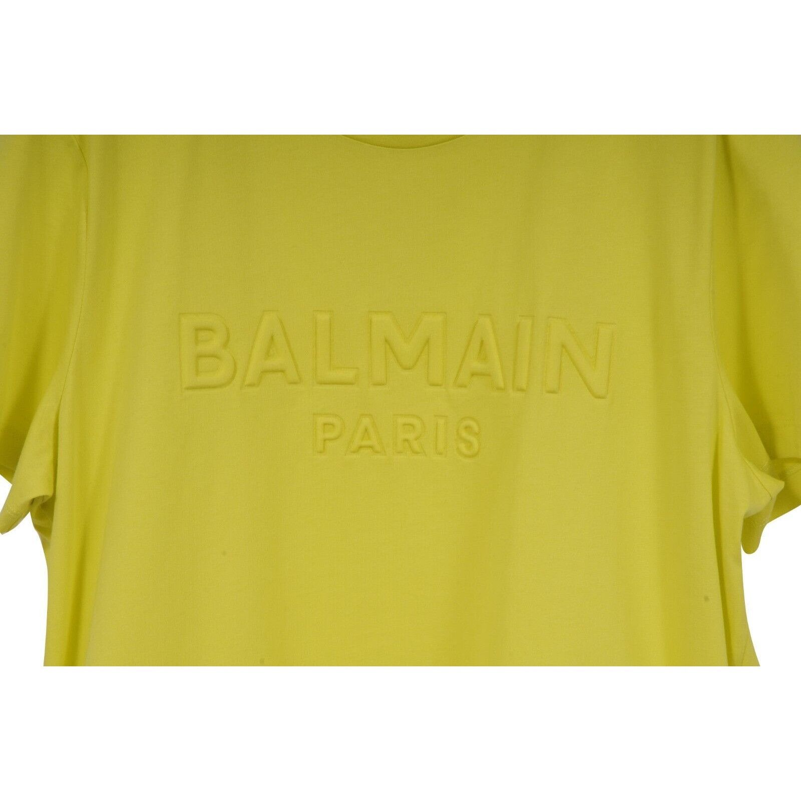 Balmain T Shirt Yellow Embossed Logo Crewneck Size US XL / EU 56 / 4 - 2 Thumbnail