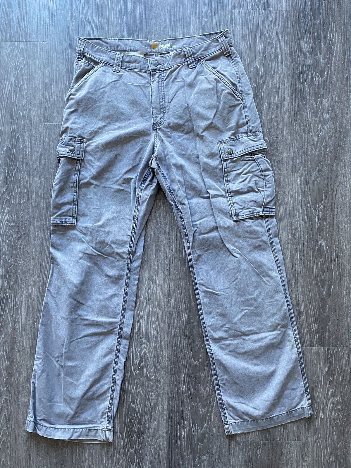 Carhartt Vintage Carhartt Cargo Carpenter Pants Grey Cargos Rare Size US 35 - 5 Thumbnail