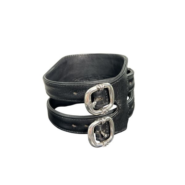 Chrome Hearts Double R & R Leather Bracelet | Grailed