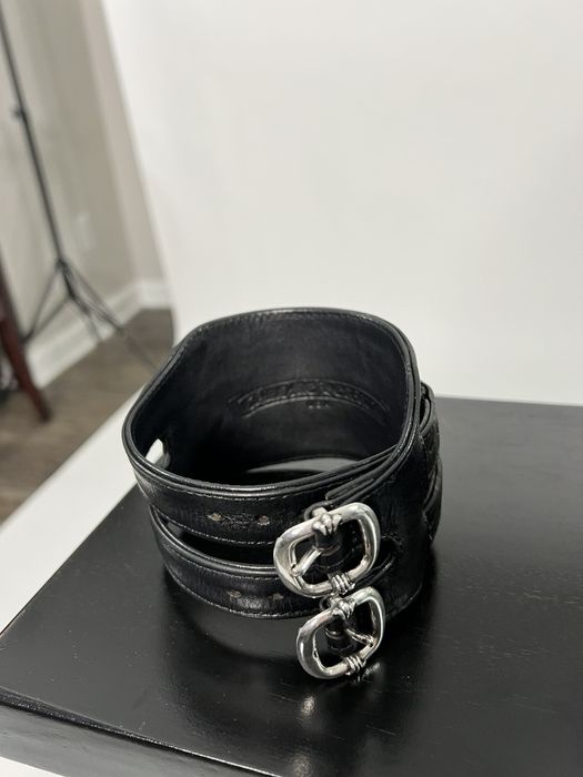 Chrome Hearts Double R & R Leather Bracelet | Grailed