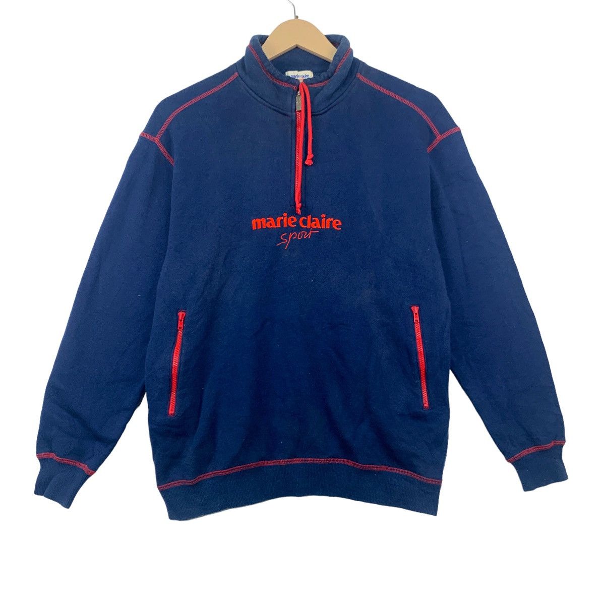 ◇marie claire ◇ Marie Logo Half Zip Sweatshirt (MAFATS02ML Marie Claire Sport Sweatshirt Half Zipper