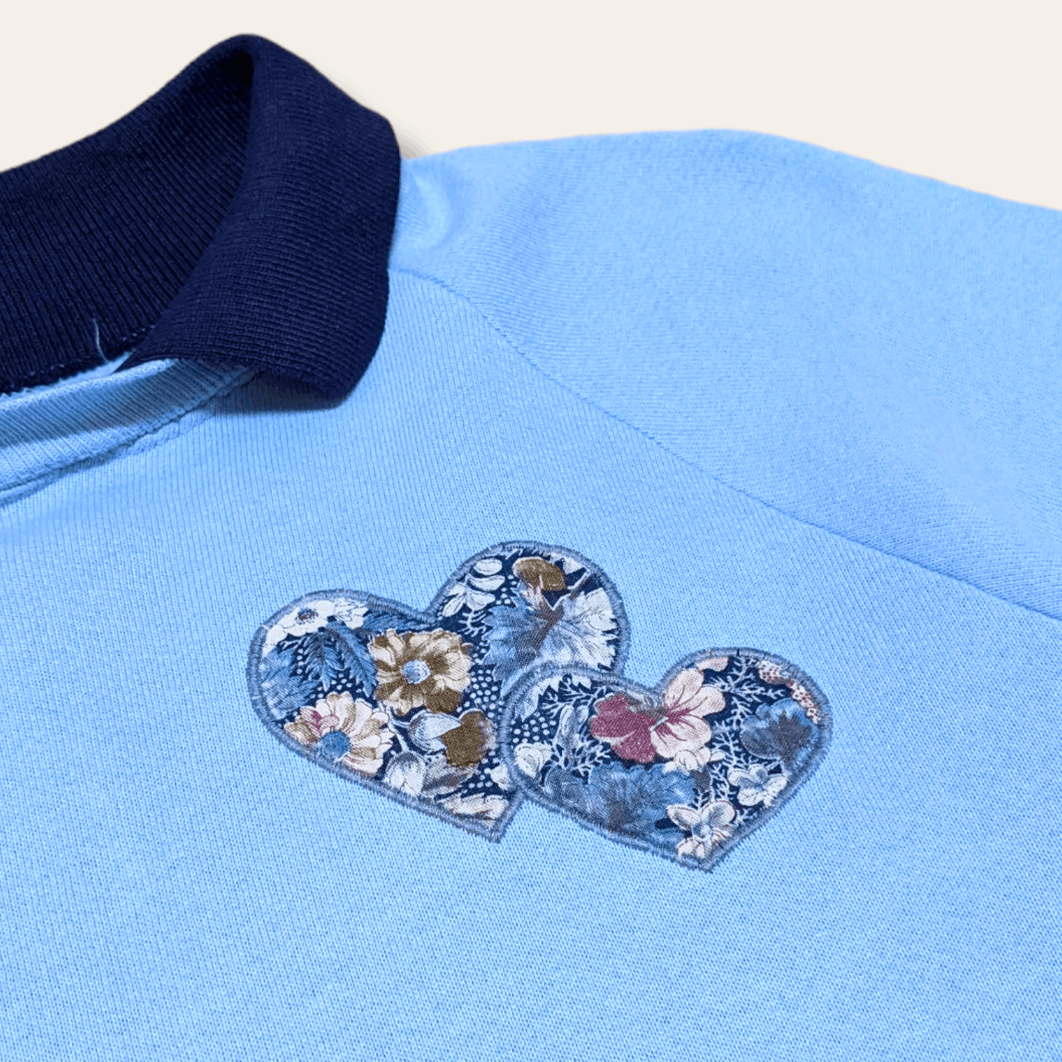 Essentials × Vintage Vintage 90s Distressed Custom Patchwork Collar Sweatshirt Size US M / EU 48-50 / 2 - 6 Thumbnail