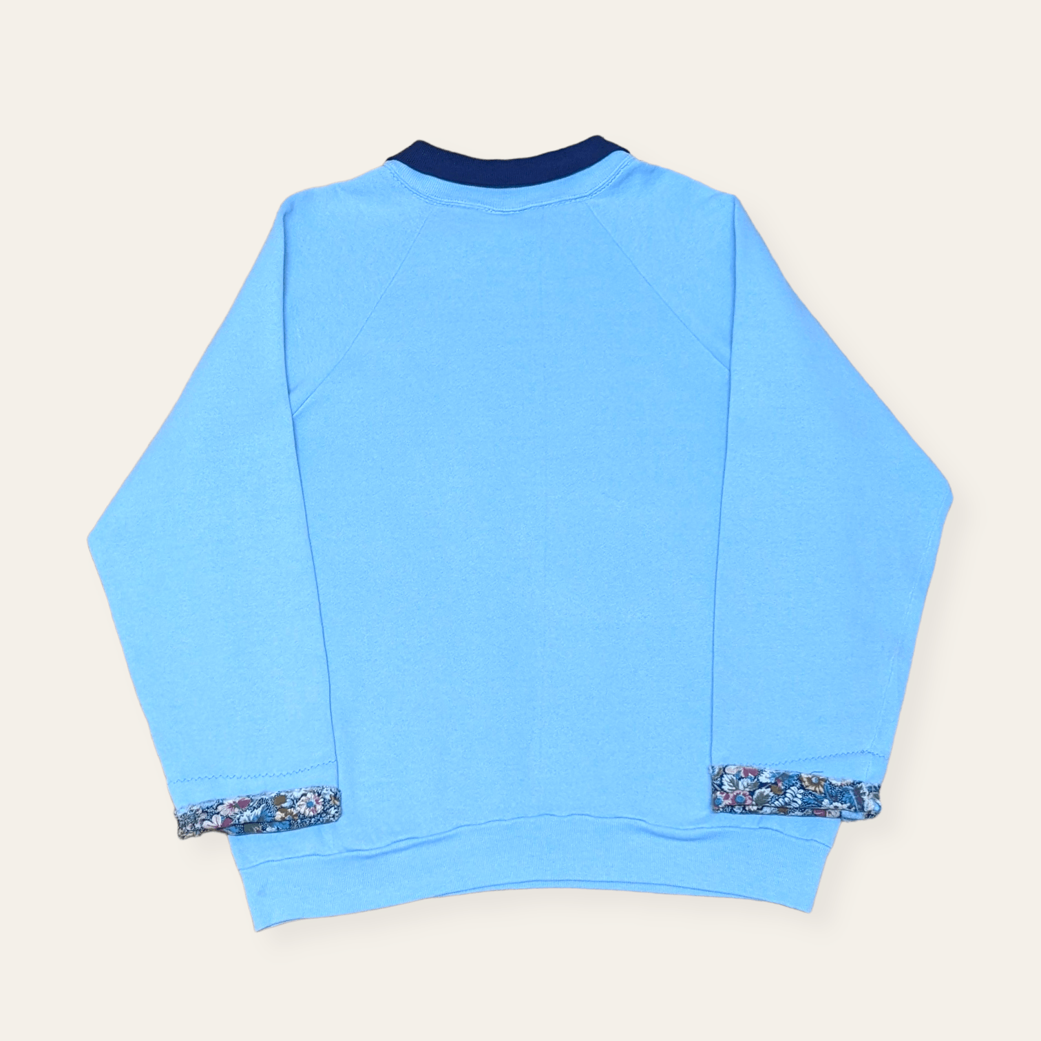 Essentials × Vintage Vintage 90s Distressed Custom Patchwork Collar Sweatshirt Size US M / EU 48-50 / 2 - 2 Thumbnail