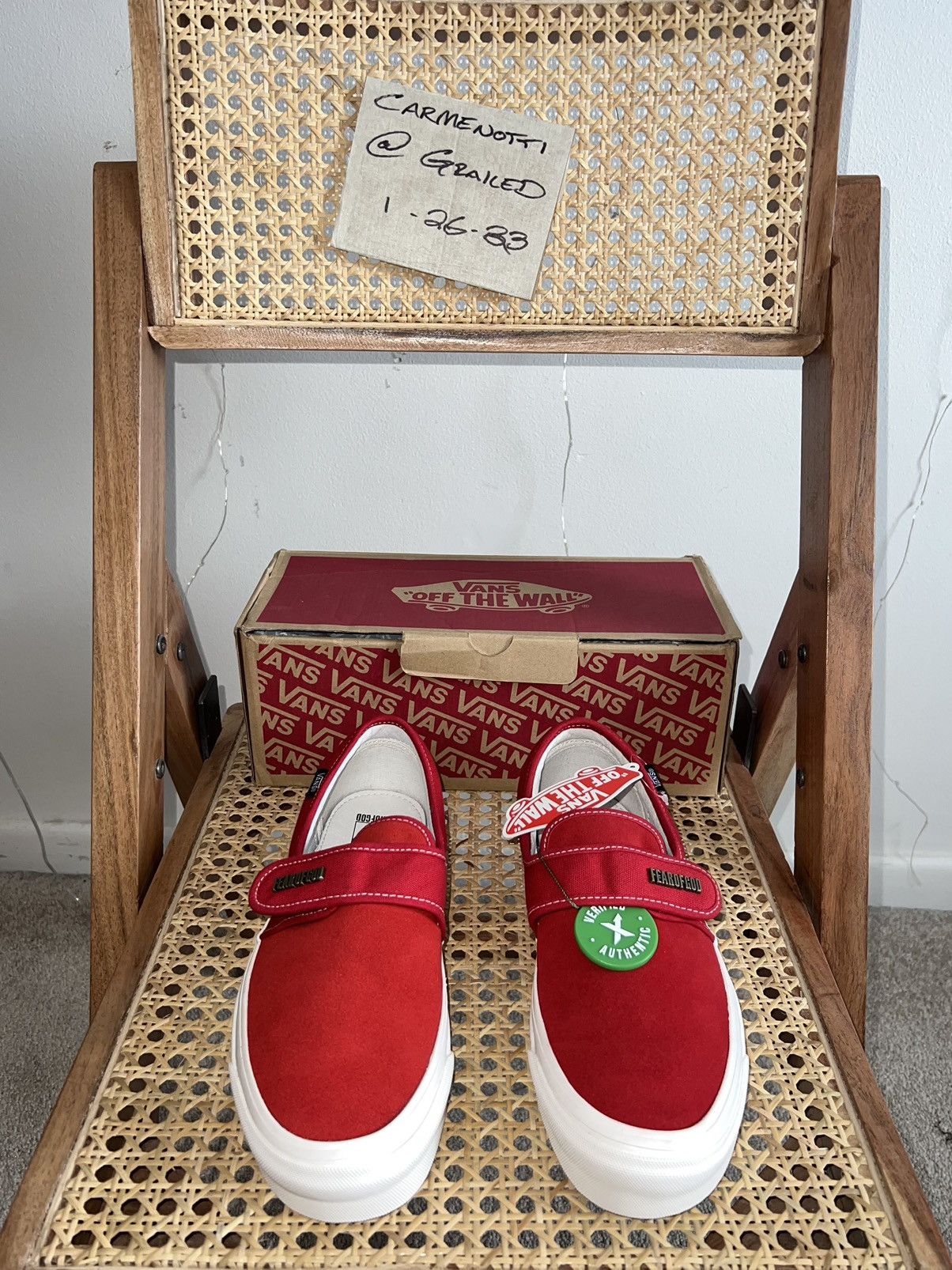 Fear of God Vans Slip-On 47 V DX Fear of God Red sz 8 Size US 8 / EU 41 - 12 Thumbnail
