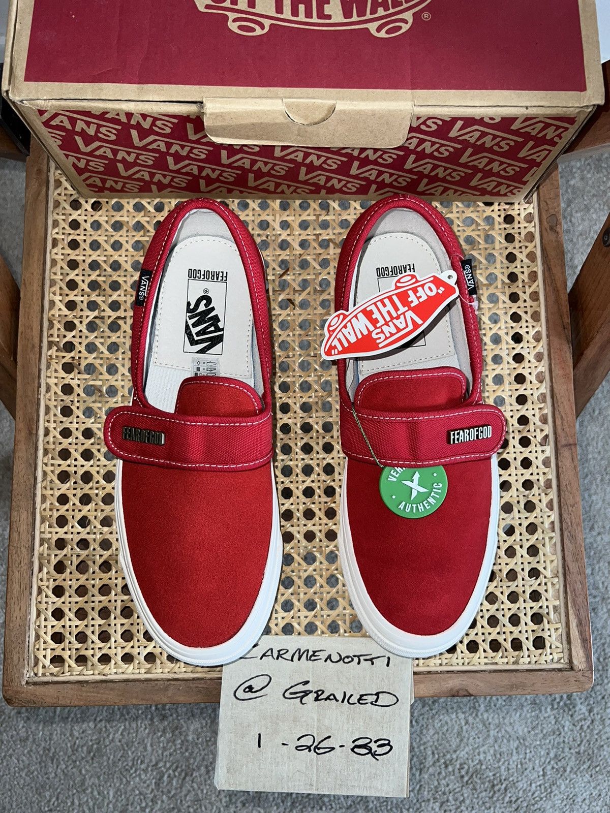 Fear of God Vans Slip-On 47 V DX Fear of God Red sz 8 Size US 8 / EU 41 - 5 Thumbnail