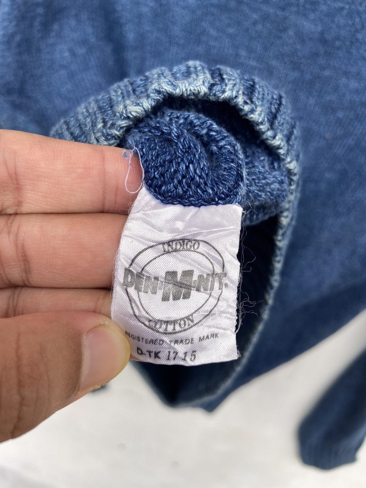 Indigo Vintage Den M Nit Pure Indigo Knitted Jumper Sweatshirt Size US L / EU 52-54 / 3 - 5 Thumbnail