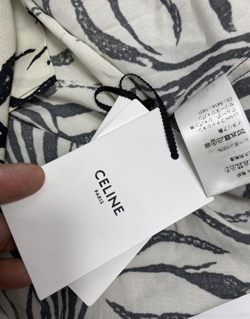 Celine × Hedi Slimane CELINE LOOSE HAWAIIAN SHIRT IN VISCOSE WITH ZEBRA PRINT Size US M / EU 48-50 / 2 - 11 Thumbnail