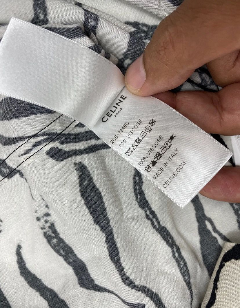 Celine × Hedi Slimane CELINE LOOSE HAWAIIAN SHIRT IN VISCOSE WITH ZEBRA PRINT Size US M / EU 48-50 / 2 - 8 Thumbnail