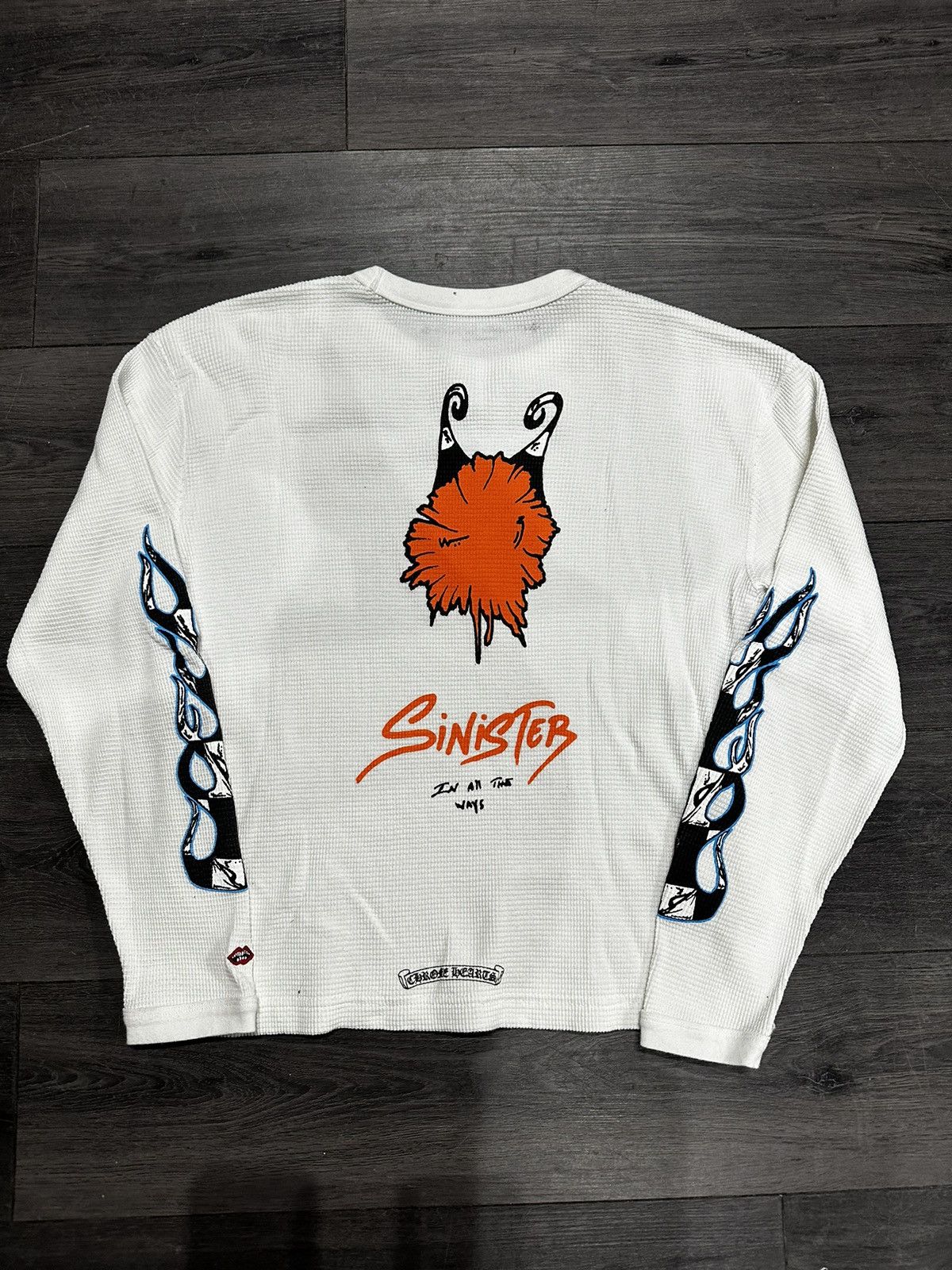 Chrome Hearts Chrome Hearts Sinister Thermal Crewneck White Size Medium Size US M / EU 48-50 / 2 - 3 Thumbnail