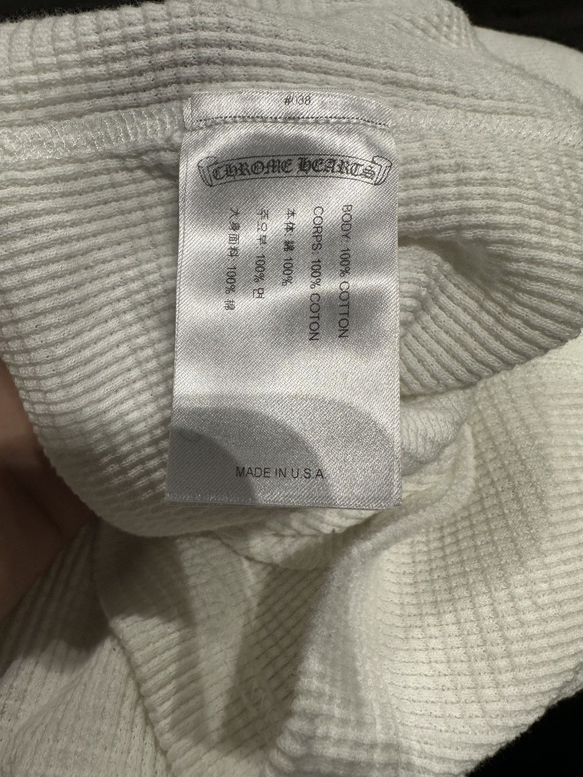 Chrome Hearts Chrome Hearts Sinister Thermal Crewneck White Size Medium Size US M / EU 48-50 / 2 - 5 Thumbnail