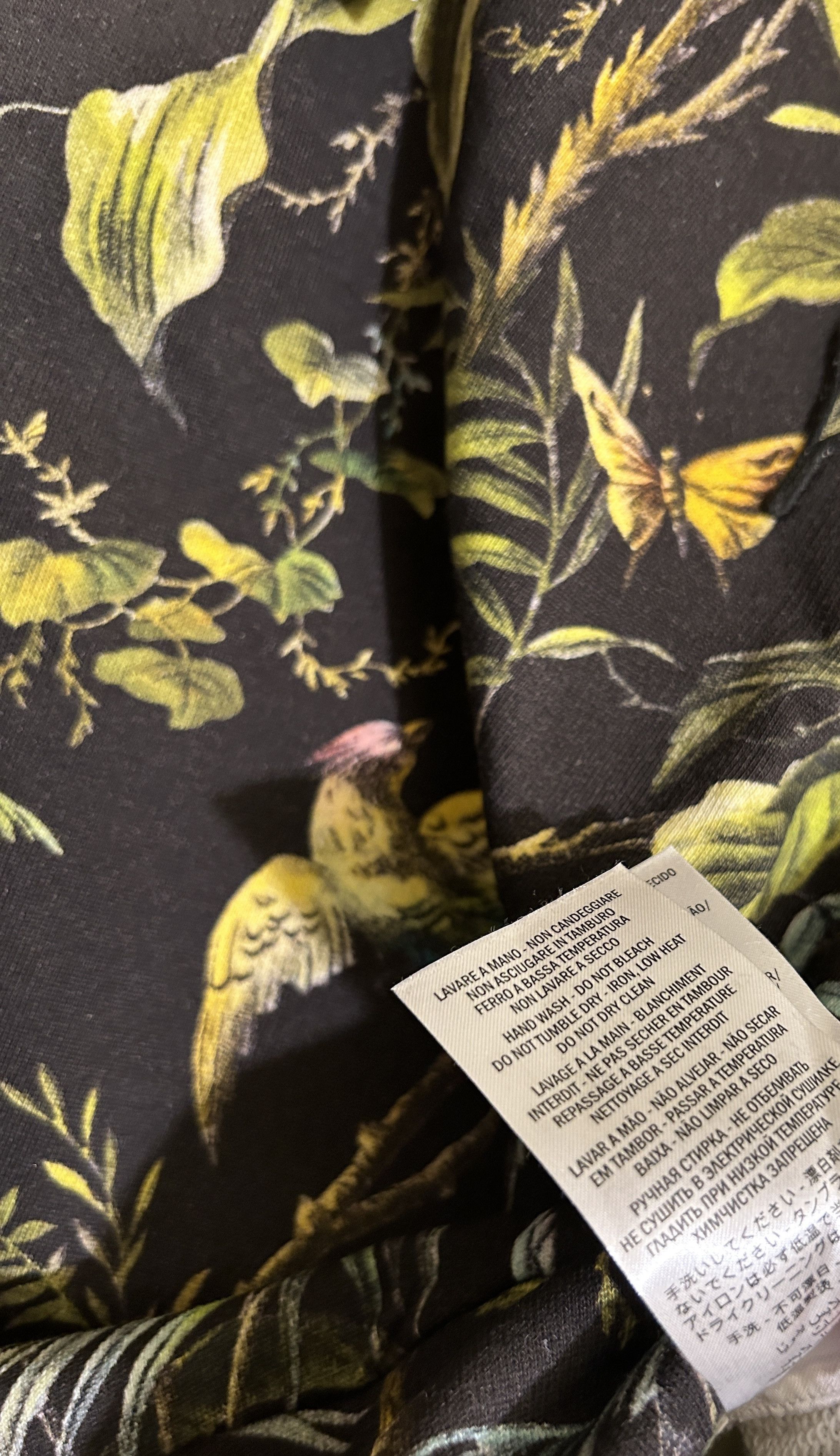 Tropical Jungle Print Jersey Sweatshirt Birds Floral tiger