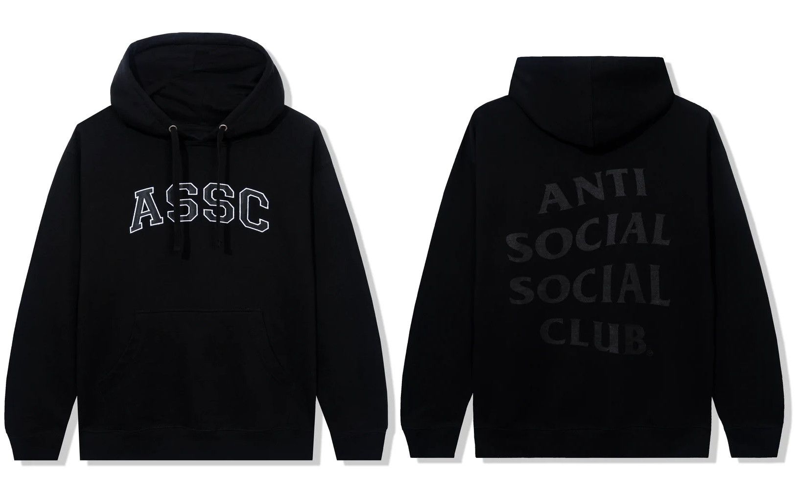 DS White outlined ASSC Early Decision Black Hoodie Bape Kith