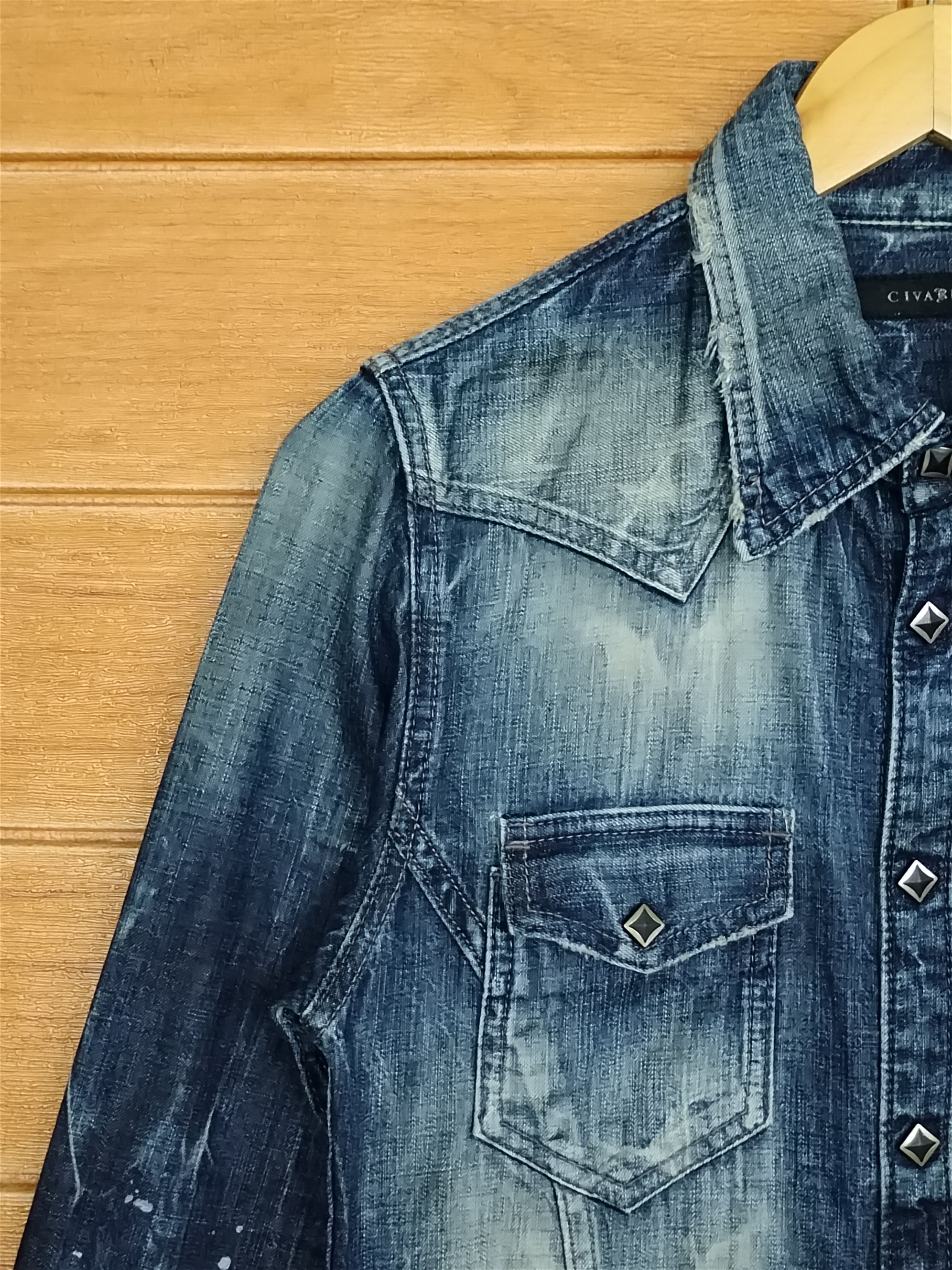 CIVARIZE 🇯🇵 Civarize Snap Button Denim Shirt Nice Design Patina Size US S / EU 44-46 / 1 - 10 Thumbnail
