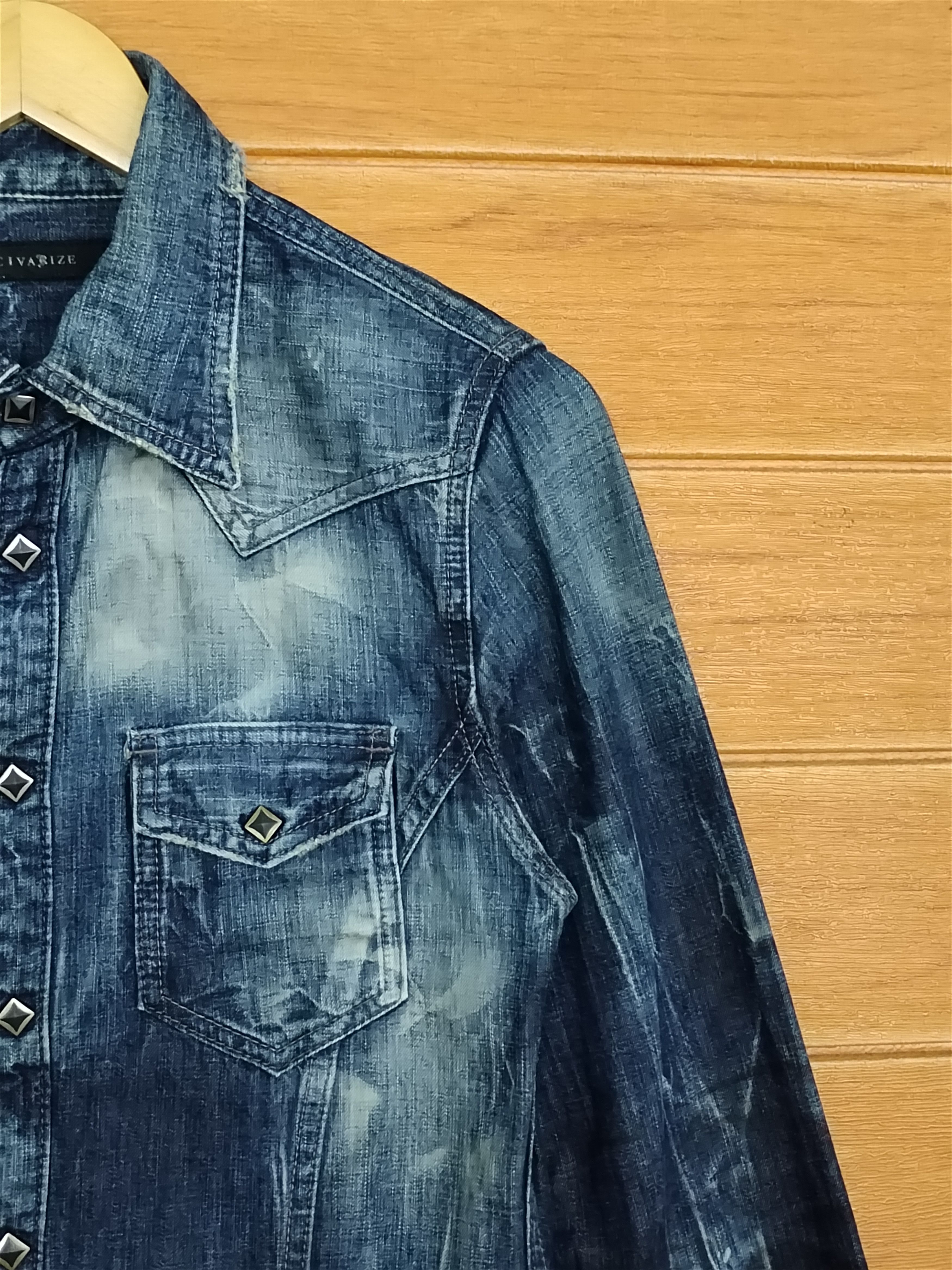 CIVARIZE 🇯🇵 Civarize Snap Button Denim Shirt Nice Design Patina Size US S / EU 44-46 / 1 - 9 Thumbnail