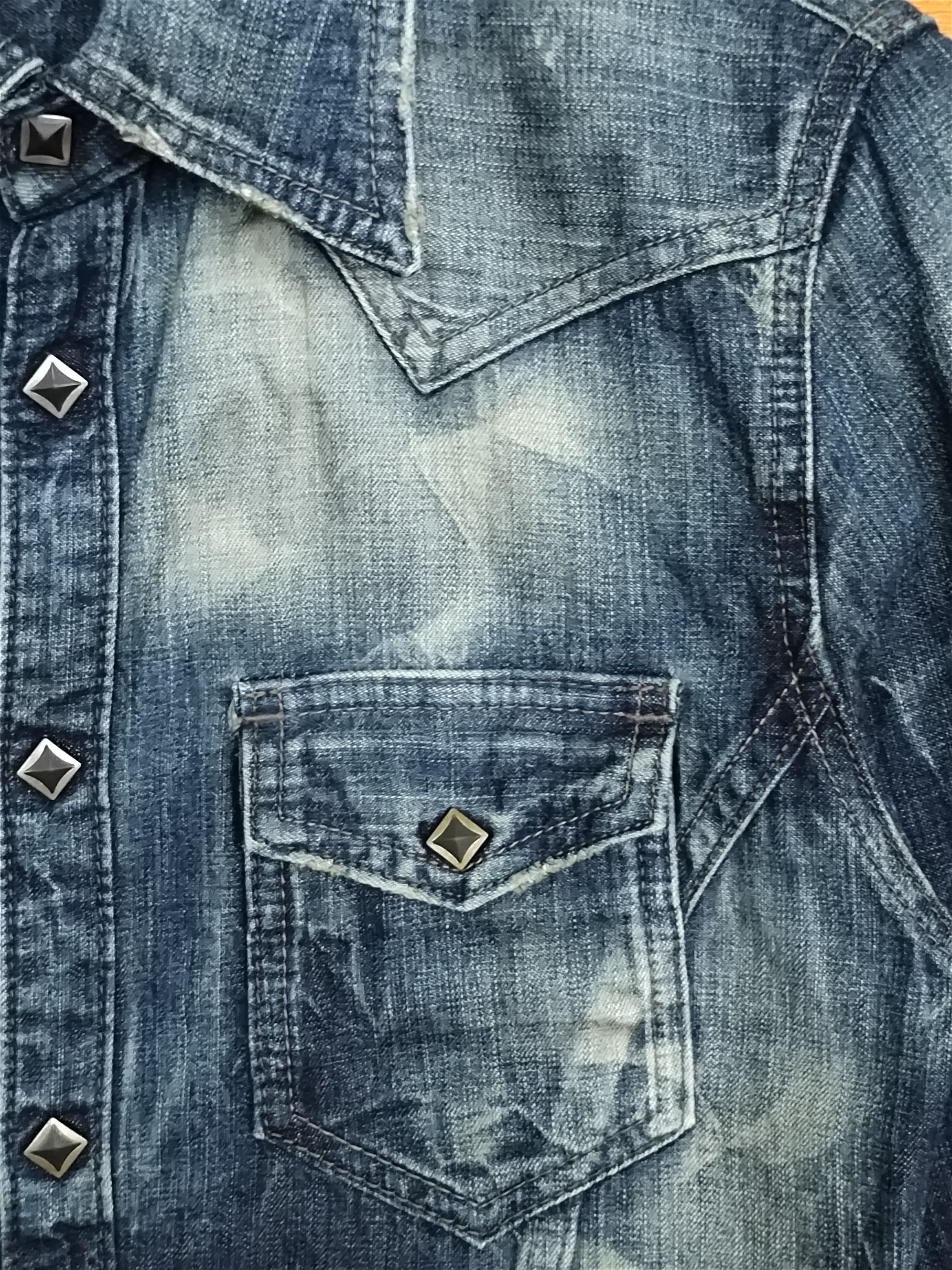 CIVARIZE 🇯🇵 Civarize Snap Button Denim Shirt Nice Design Patina Size US S / EU 44-46 / 1 - 3 Thumbnail