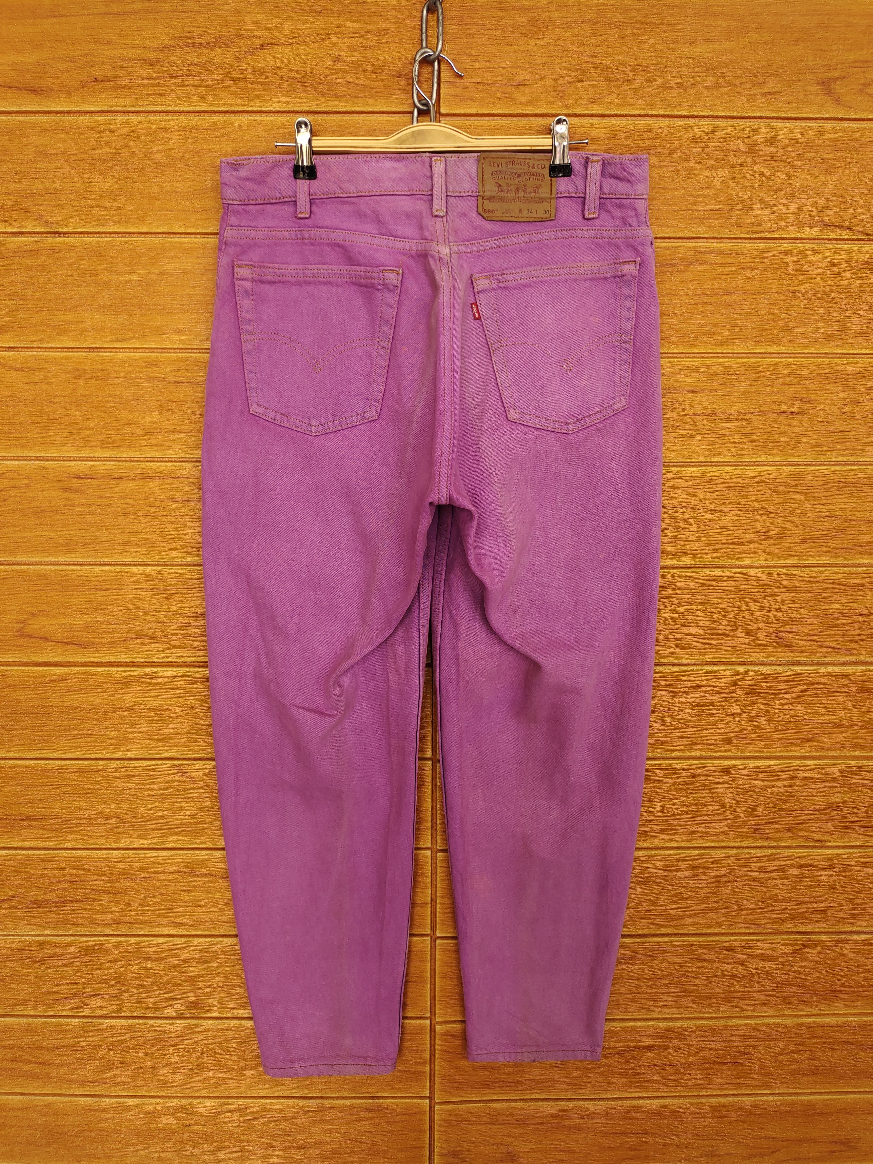 Levi's Vintage Clothing 1995 LEVIS 560 Loose Fit Tapered Leg Tie Dye Denim Jeans Size US 33 - 11 Thumbnail