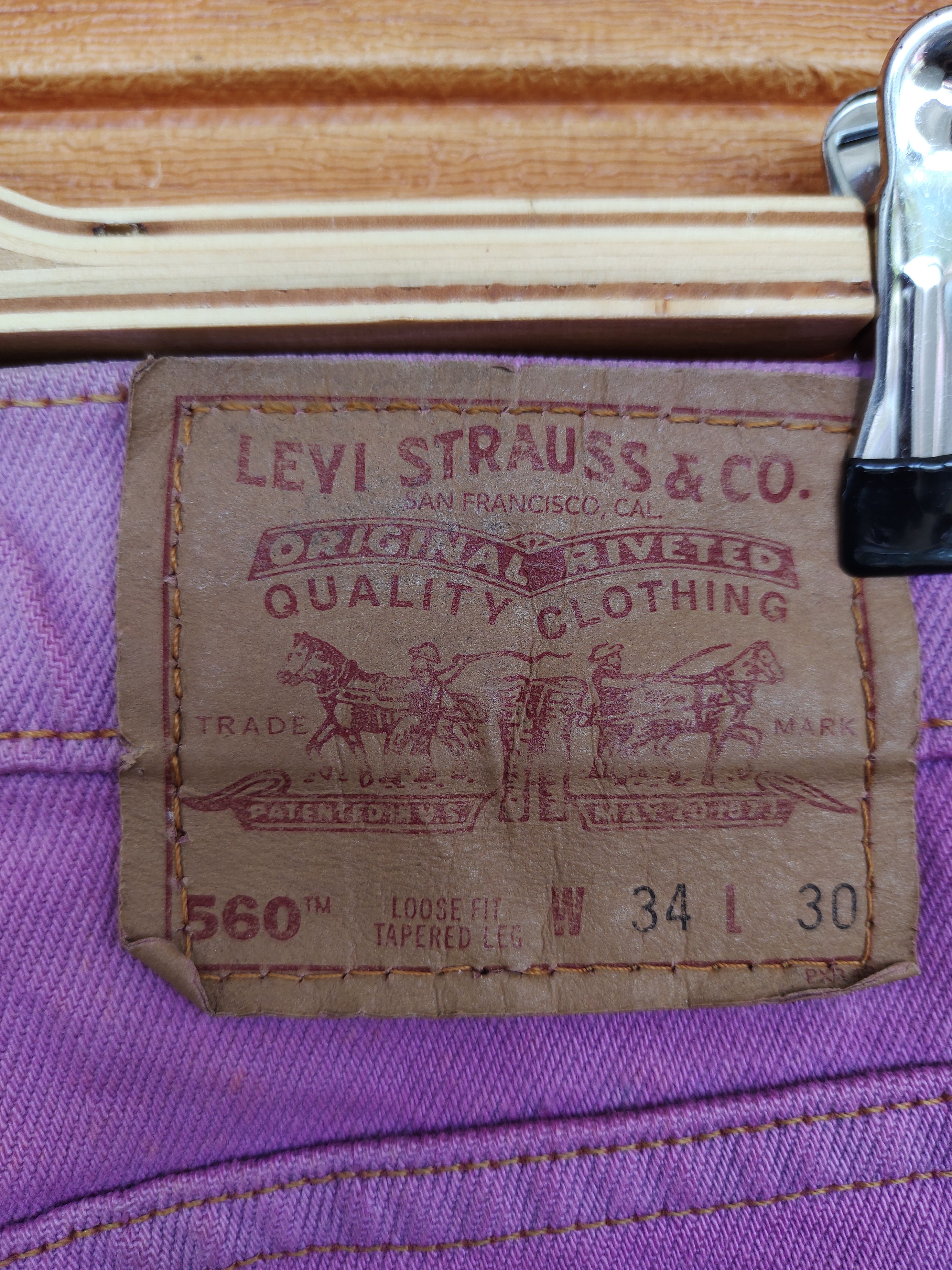 Levi's Vintage Clothing 1995 LEVIS 560 Loose Fit Tapered Leg Tie Dye Denim Jeans Size US 33 - 13 Thumbnail