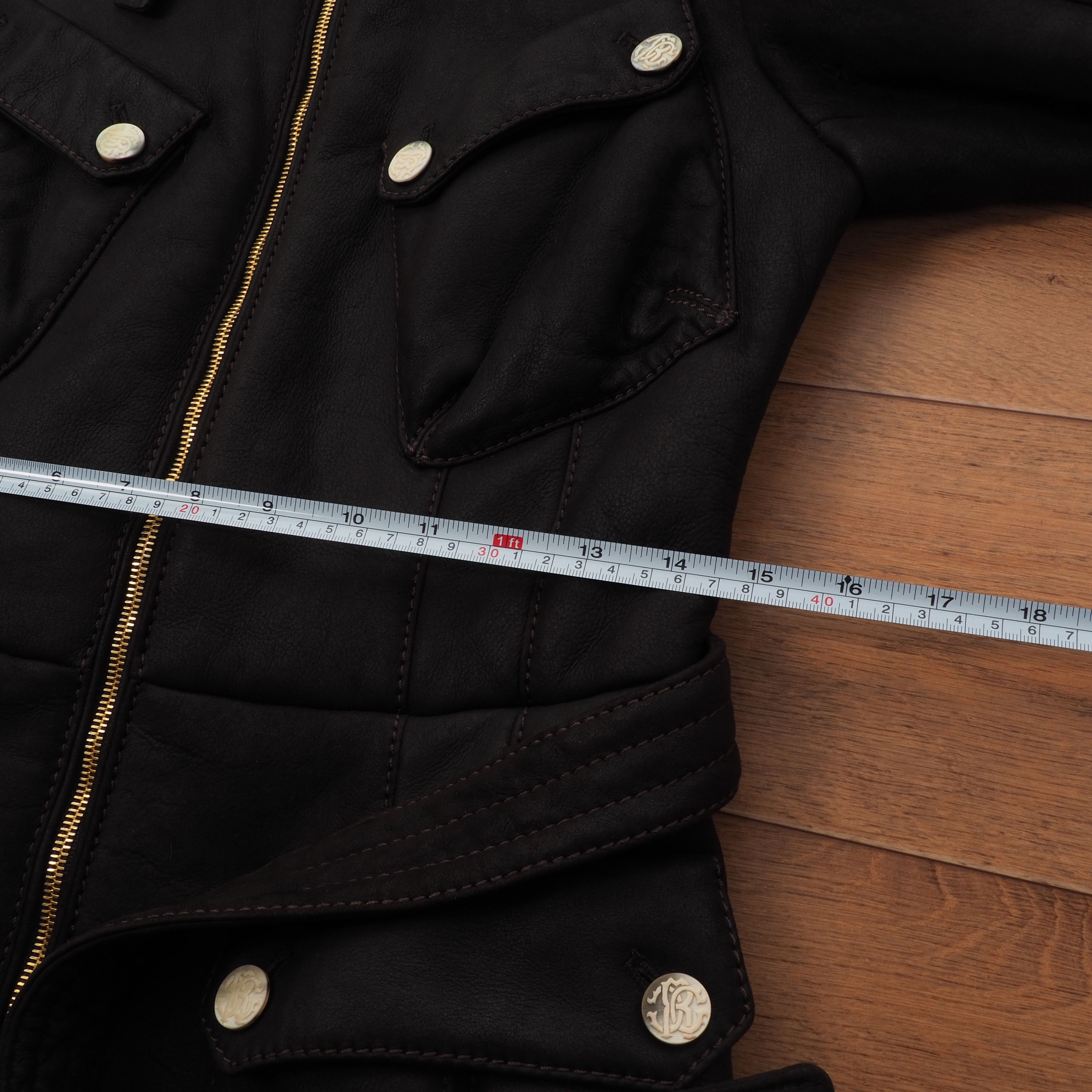 Roberto Cavalli Roberto Cavalli Brown Shearling Belted Leather Biker Jacket Size S / US 4 / IT 40 - 13 Thumbnail