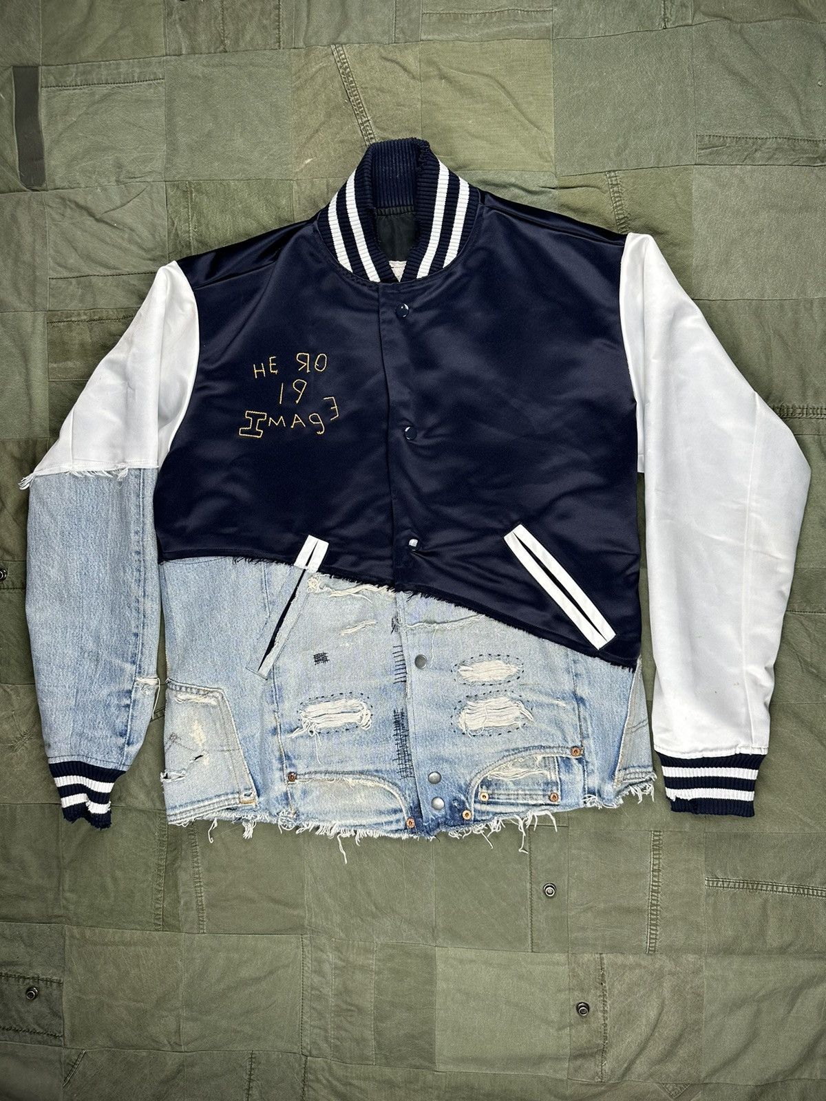Greg Lauren 50/50 Varsity Jacket Size US L / EU 52-54 / 3 - 1 Thumbnail