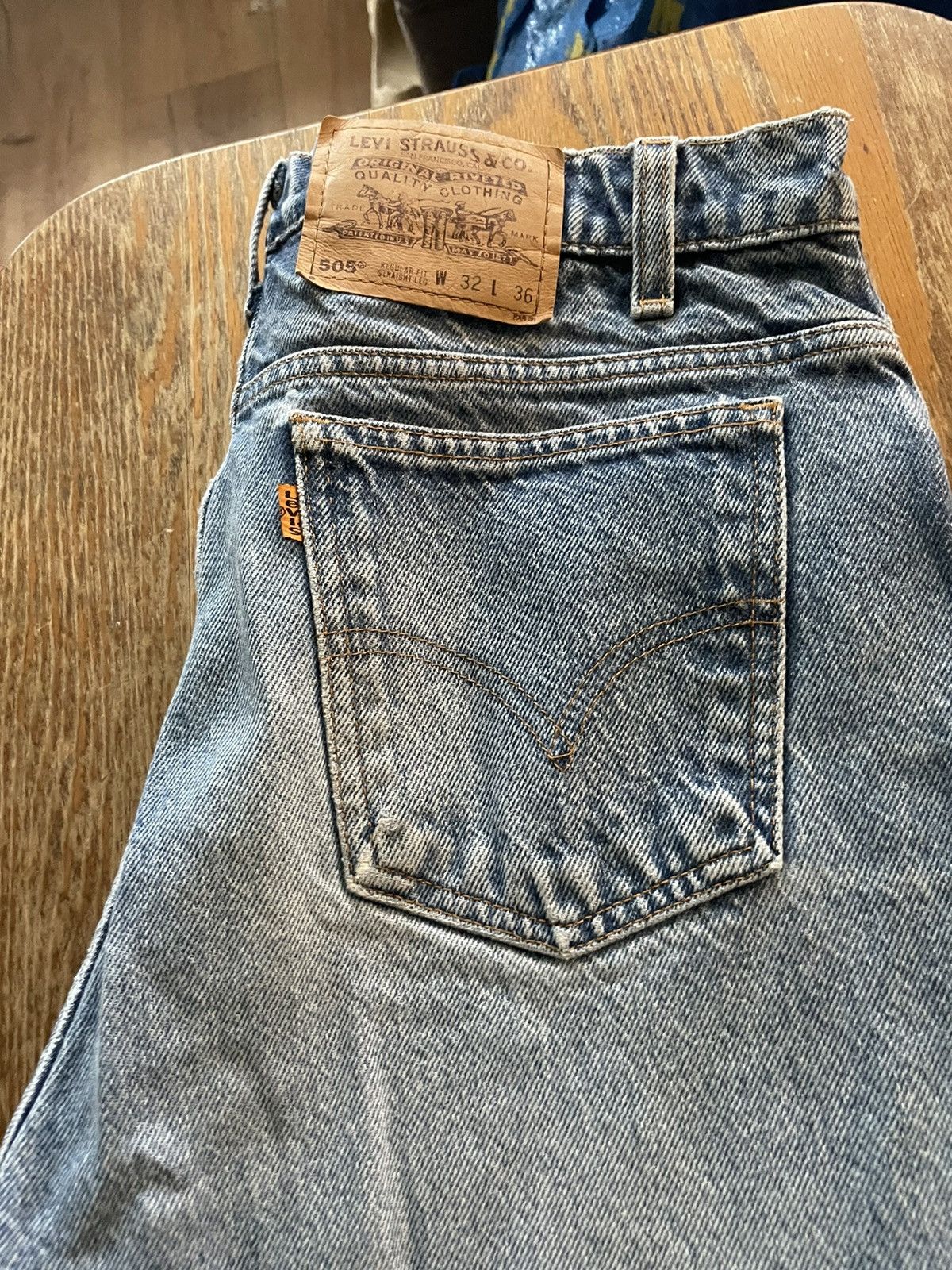 Levi's × Vintage Vintage Levi’s 505 regular fit denim jeans orange tab Size US 29 - 6 Thumbnail