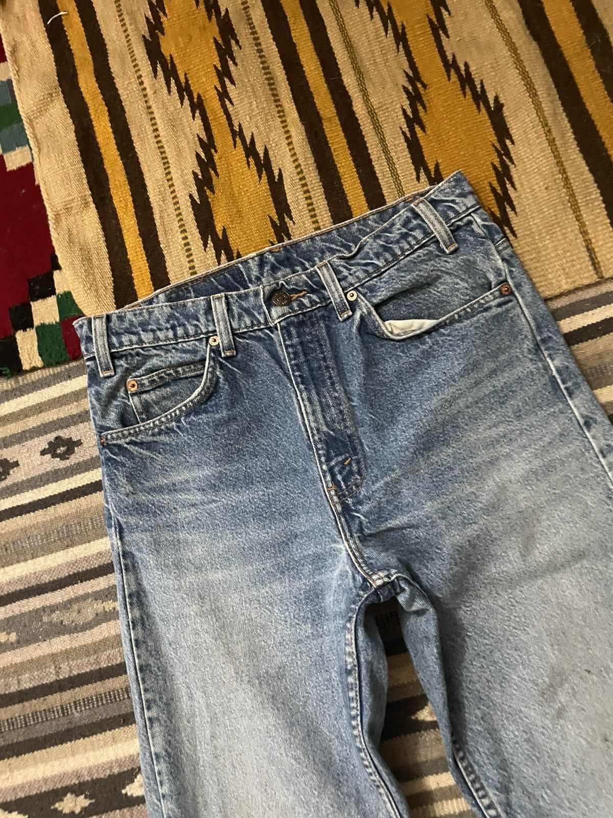 Levi's × Vintage Vintage Levi’s 505 regular fit denim jeans orange tab Size US 29 - 3 Thumbnail