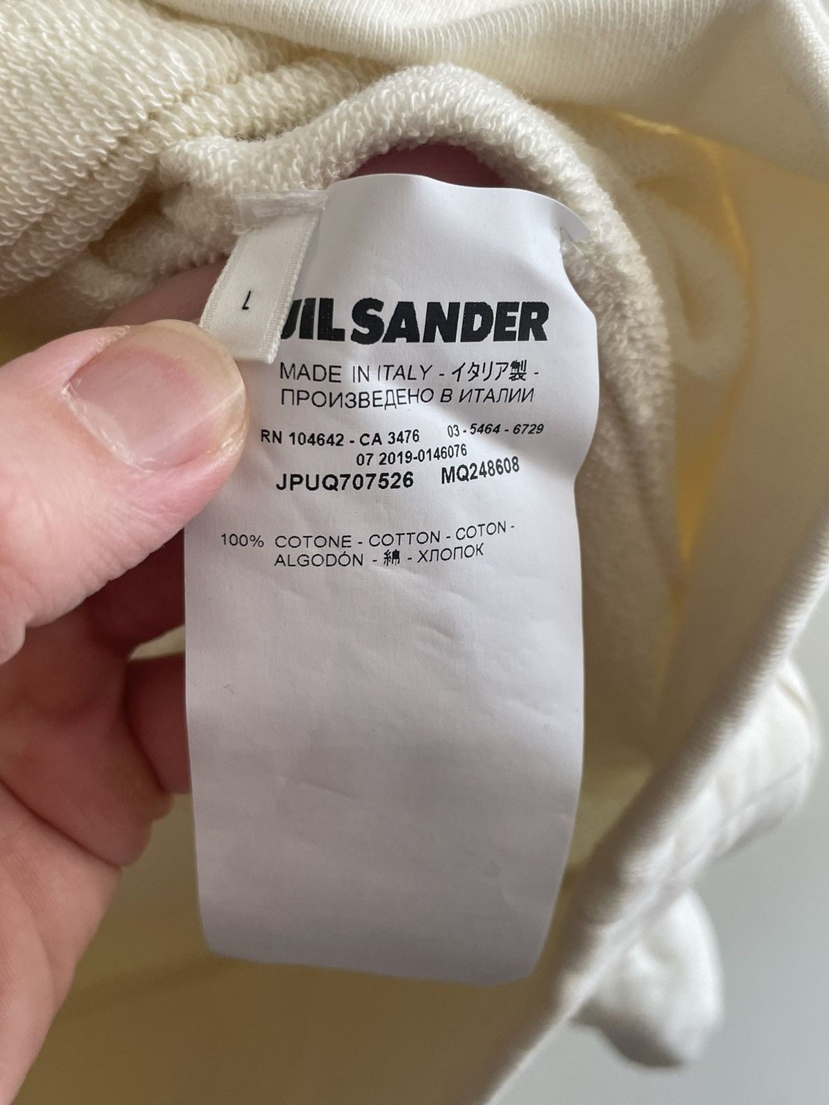 Jil Sander Off-white Jil Sander + Hooded Sweatshirts Size US L / EU 52-54 / 3 - 6 Thumbnail