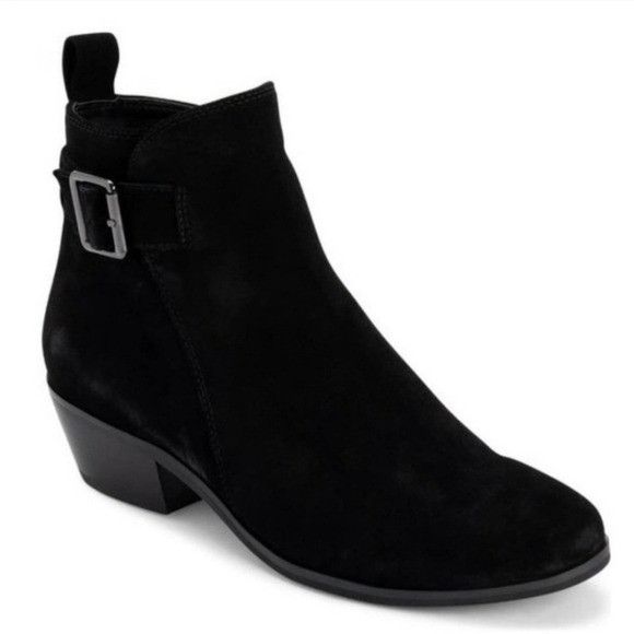 Blondo Saddie Black Waterproof Suede Leather Buckle Boots