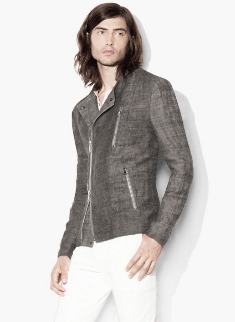 John Varvatos Linen Moto jacket. 54 Size US L / EU 52-54 / 3 - 1 Thumbnail
