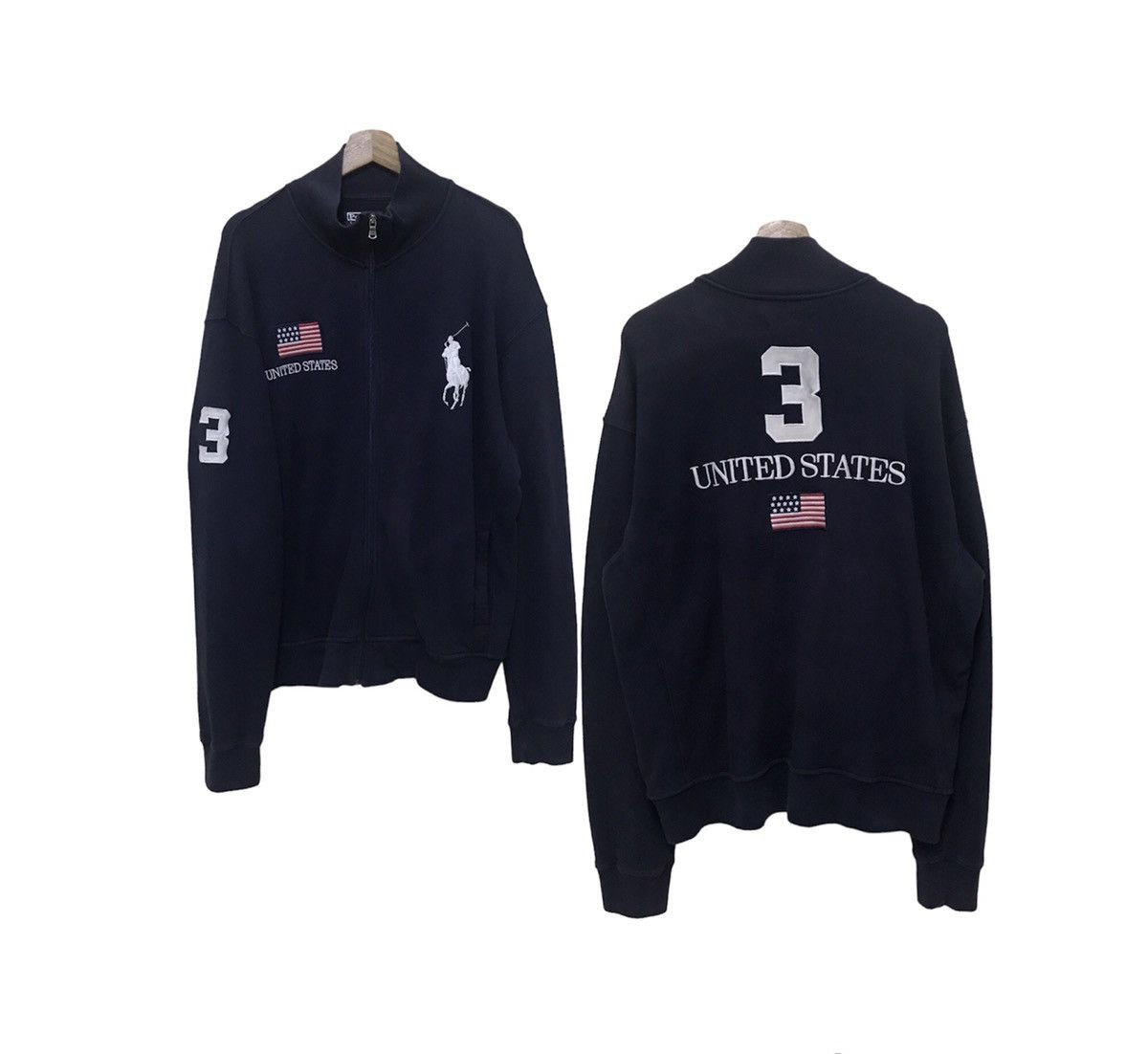 Polo Ralph Lauren × Ralph Lauren Vintage Polo Ralph Lauren United State Sweater Big Spellout Size US XXL / EU 58 / 5 - 1 Thumbnail