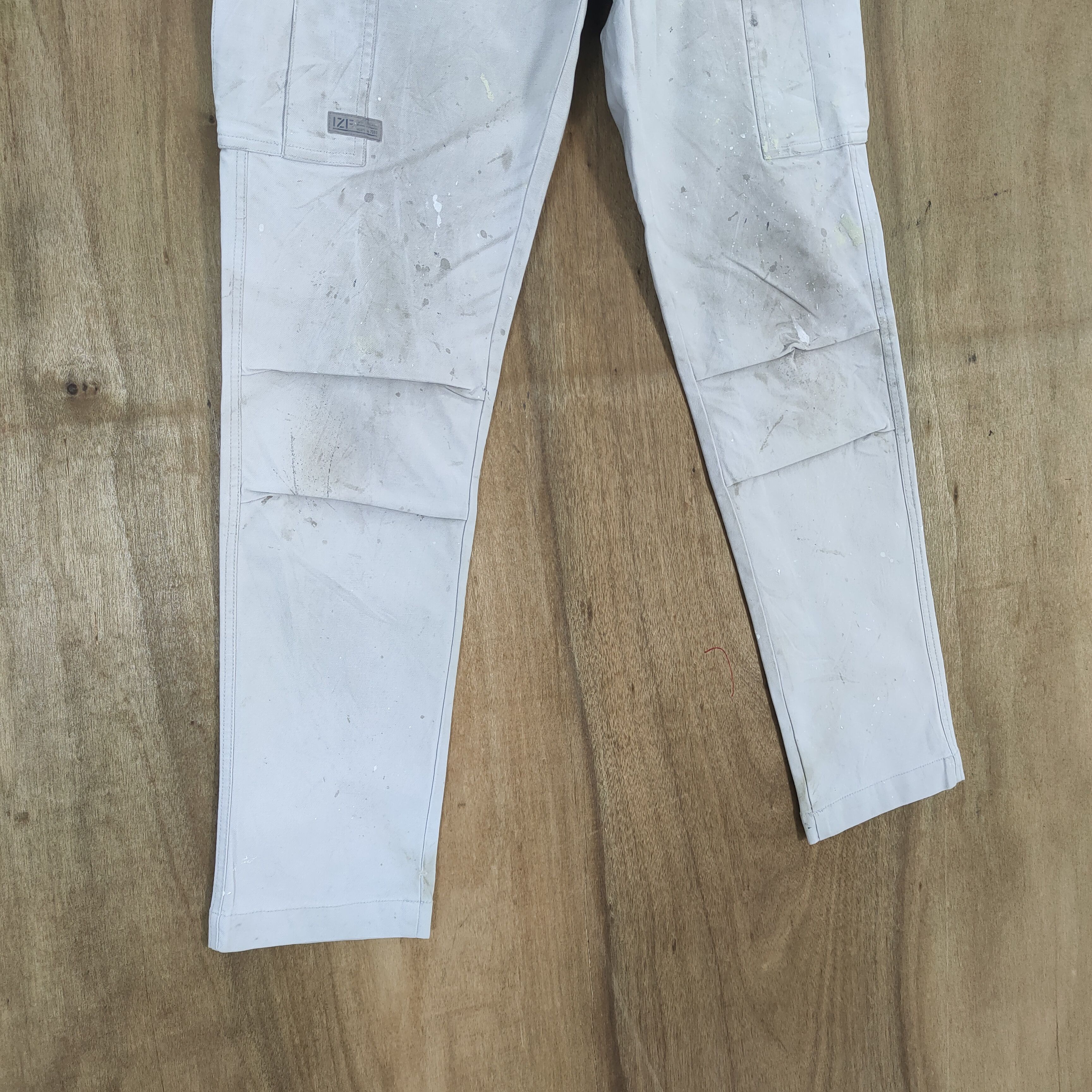 Japanese Brand IZ FRONTIER FADED DIRTY WORKWEAR SKINNY CARGO PANTS Size US 33 - 5 Thumbnail