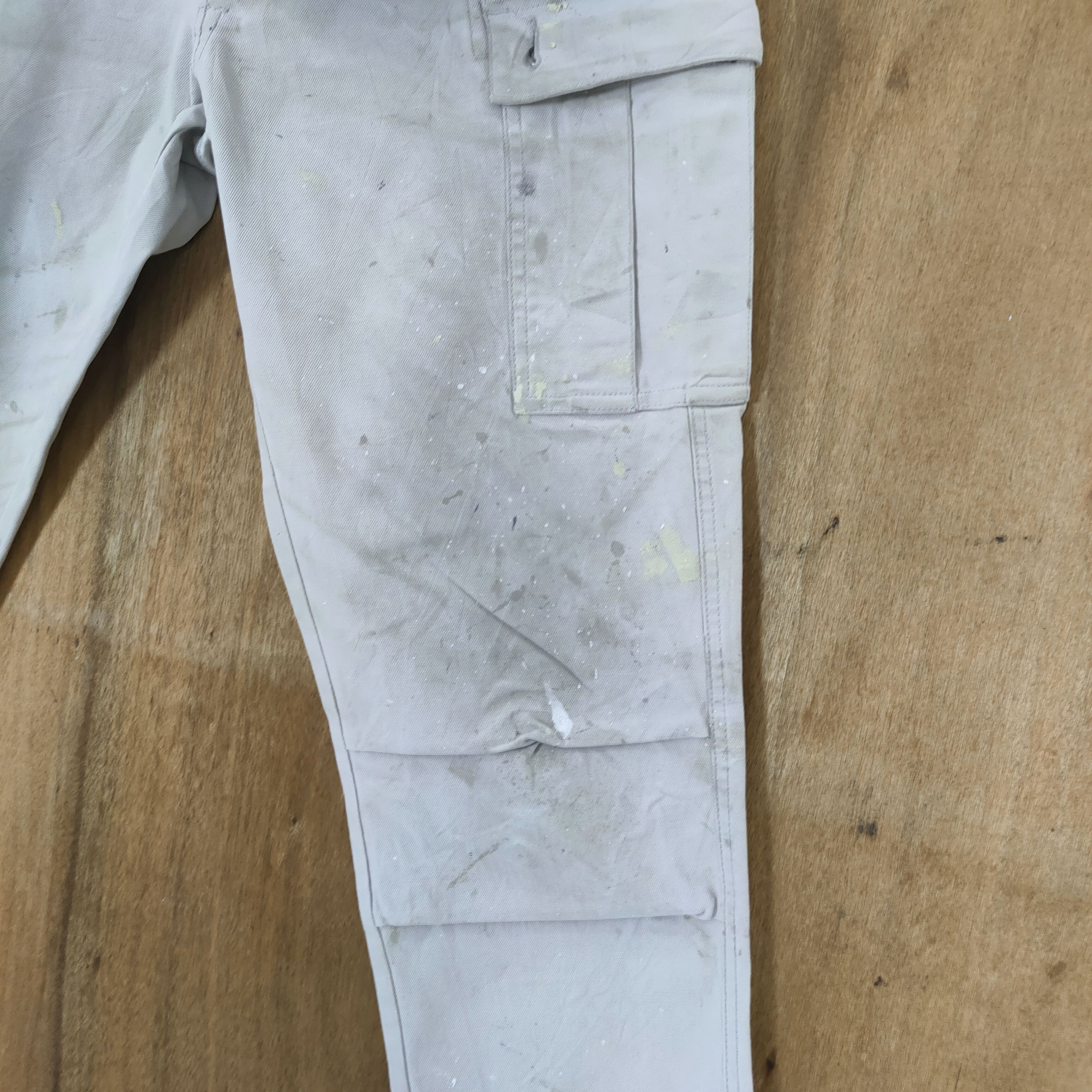 Japanese Brand IZ FRONTIER FADED DIRTY WORKWEAR SKINNY CARGO PANTS Size US 33 - 17 Thumbnail