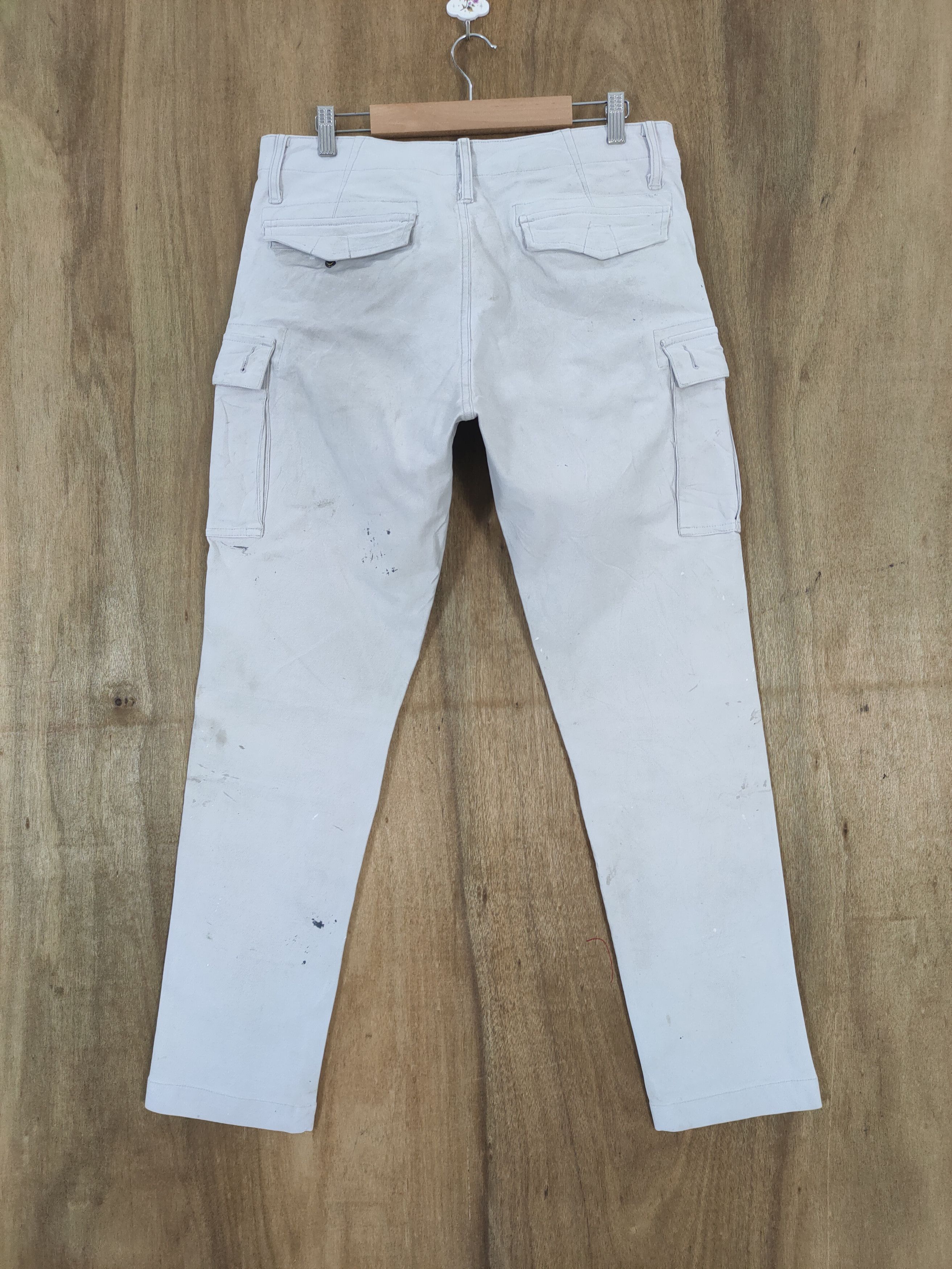 Japanese Brand IZ FRONTIER FADED DIRTY WORKWEAR SKINNY CARGO PANTS Size US 33 - 3 Thumbnail