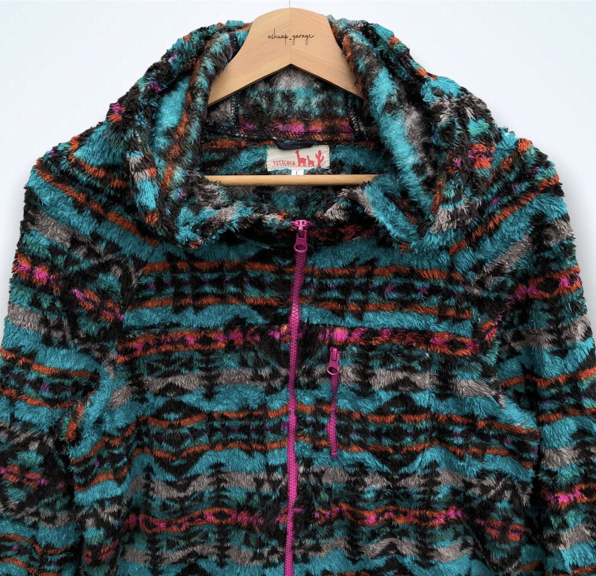 Japanese Brand × Vintage Vintage Japanese Brand Navajo Fleece Zip Up Size US M / EU 48-50 / 2 - 2 Thumbnail