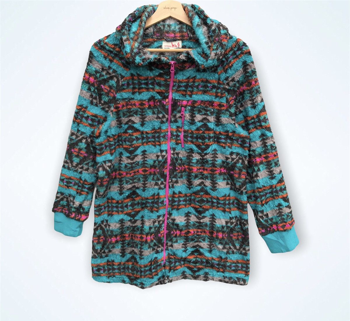Japanese Brand × Vintage Vintage Japanese Brand Navajo Fleece Zip Up Size US M / EU 48-50 / 2 - 1 Thumbnail