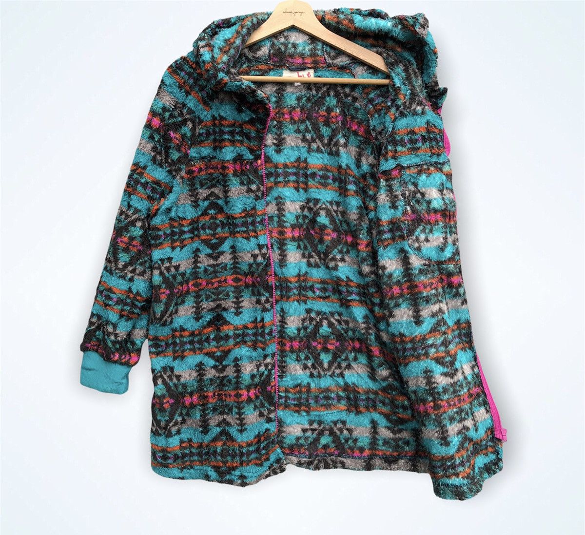 Japanese Brand × Vintage Vintage Japanese Brand Navajo Fleece Zip Up Size US M / EU 48-50 / 2 - 8 Thumbnail