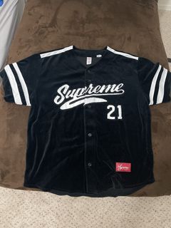 supreme velour baseball jersey